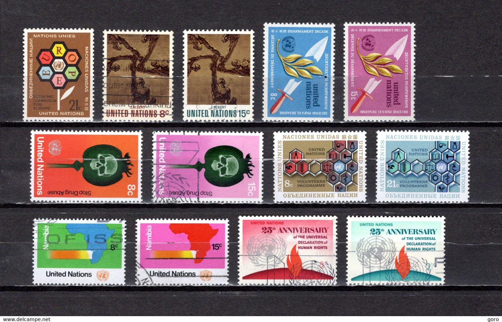 Naciones Unidas .- New York    1972-73  .-   224-225/226-227/228-229/230-231/232-233/234-235/236 - Used Stamps