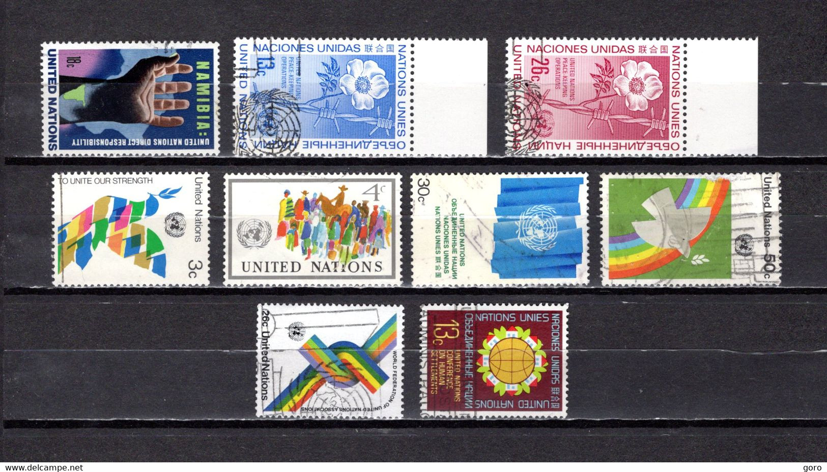 Naciones Unidas .- New York    1975-76  .-   256-257/258-259/262-264-267 - Used Stamps