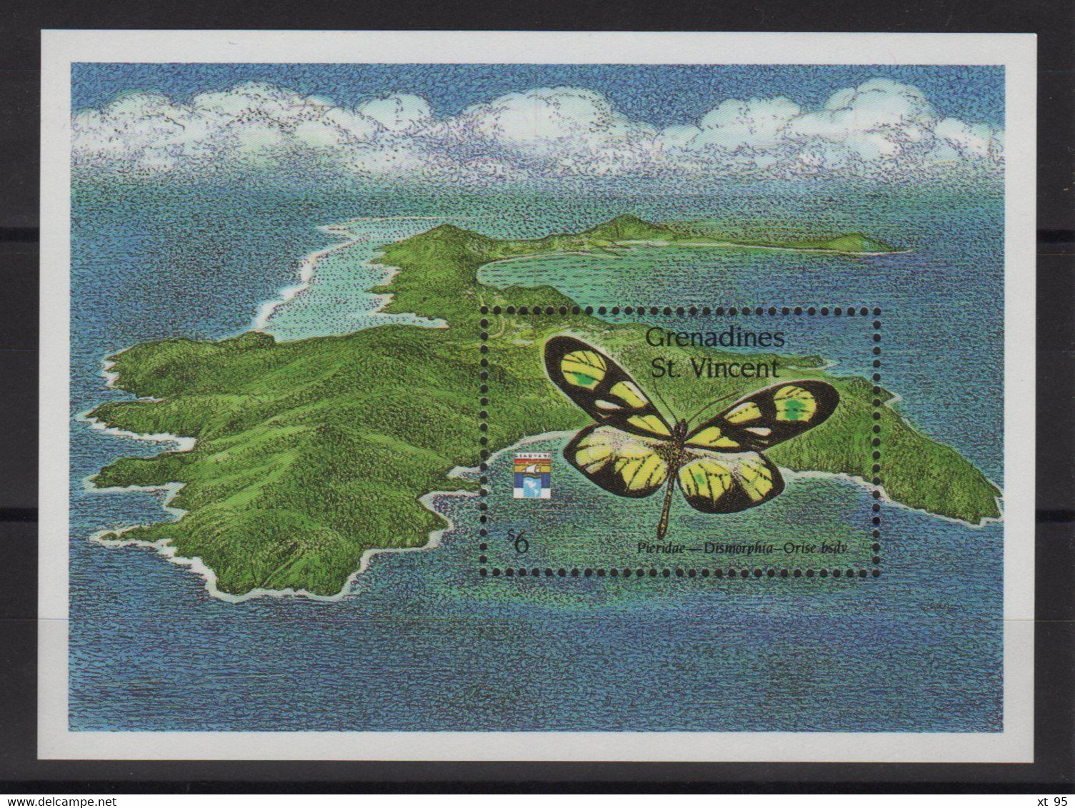 St Vincent & Grenadines - BF 77 - Faune - Papillon - Cote 7.50€ - ** Neuf Sans Charniere - St.Vincent & Grenadines