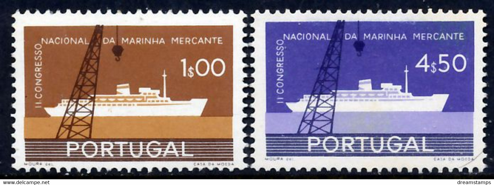 !										■■■■■ds■■ Portugal 1958 AF#841-842 ** Cargo Ship Complete Set (SALE) - Altri & Non Classificati