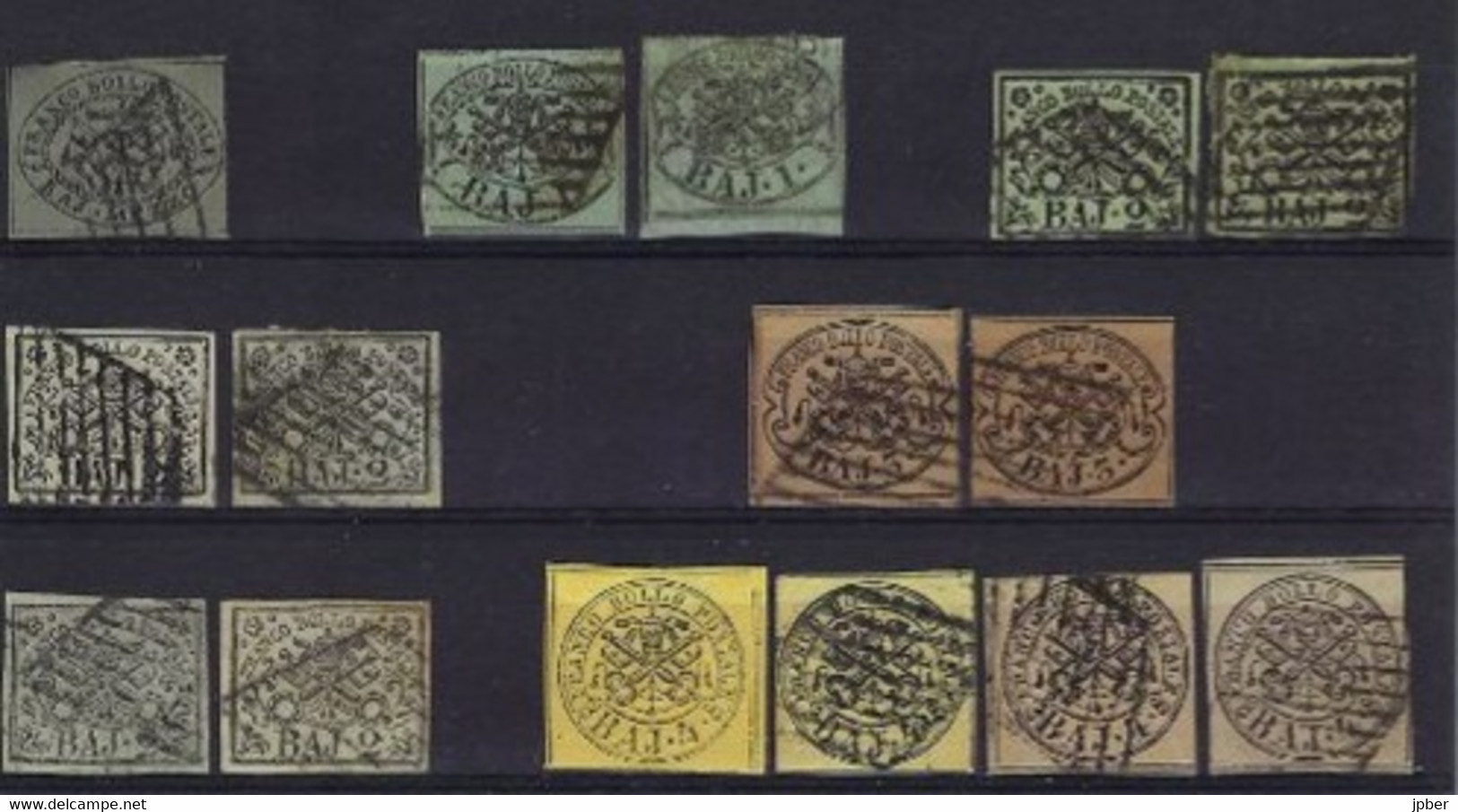 Vatican - Etats Pontificaux - Collection 36 Timbres + 2 Paires - N° 1 à 10 - Tous états - 3 Scan - ...-1929 Voorfilatelie