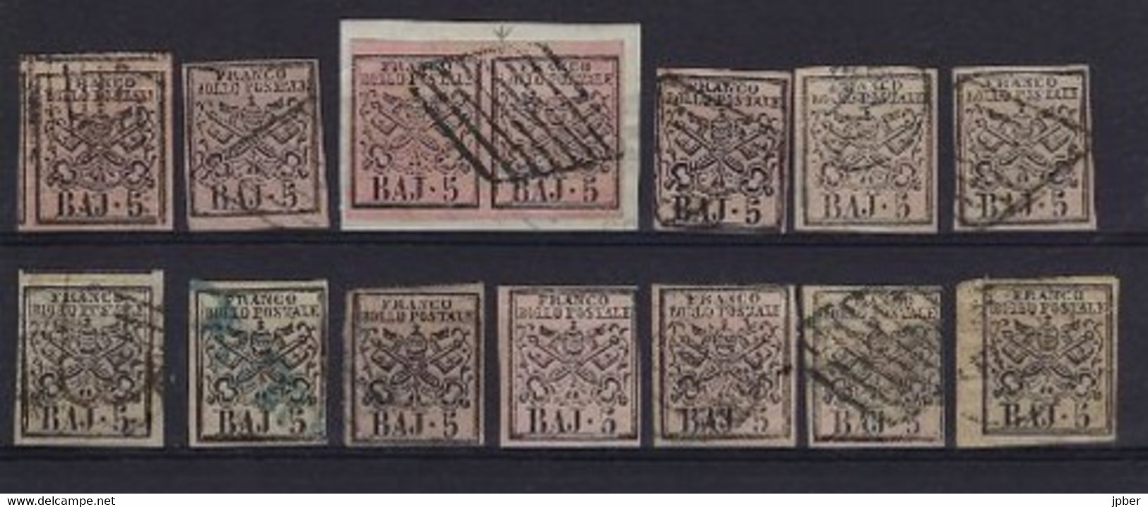 Vatican - Etats Pontificaux - Collection 36 Timbres + 2 Paires - N° 1 à 10 - Tous états - 3 Scan - ...-1929 Prephilately