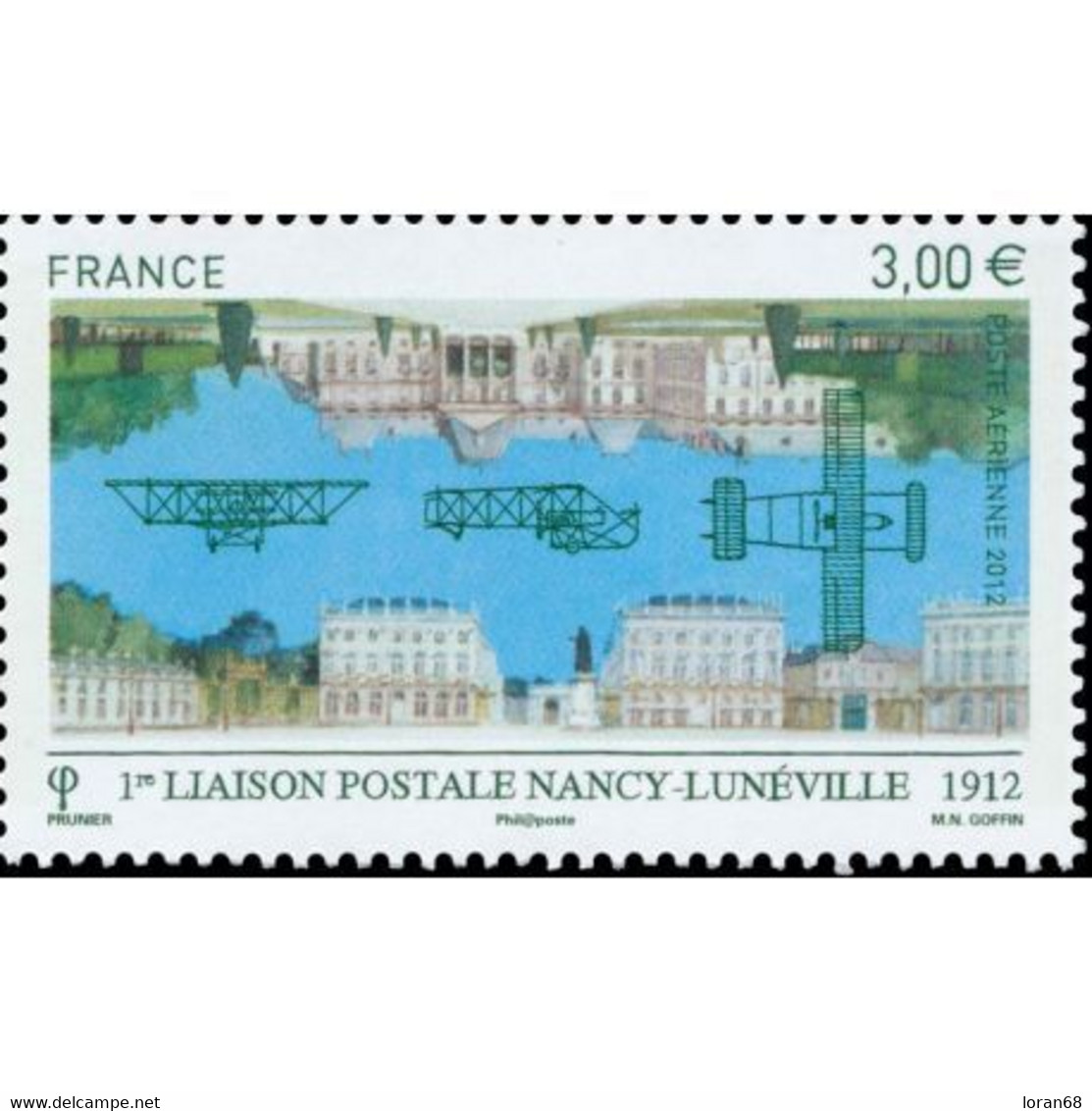 Timbre Neuf France MNH 2012 : Poste Aérienne, 1ère Liaison Postale Lunéville - Nancy En 1912 - 1960-.... Ungebraucht