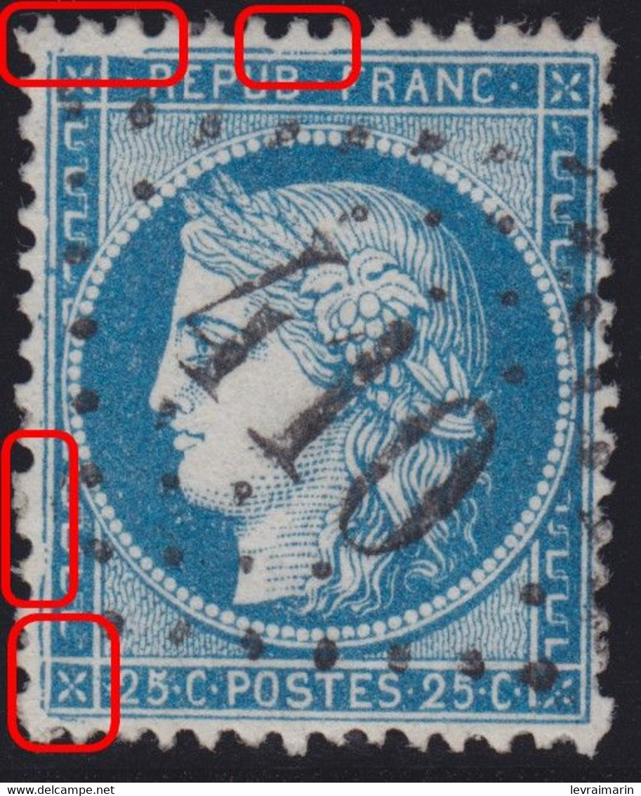 N°60A Variété Suarnet 49, Position 110D3 3ème état, GC 410 De Beauzée (53) Indice 7, TB - 1871-1875 Ceres