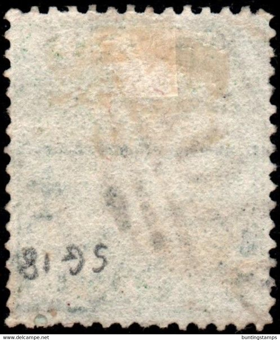 Antigua 1876 SG 18  6d Blue-green  Wmk Crown CC    Perf 14   Used A02 Cancel - 1858-1960 Crown Colony