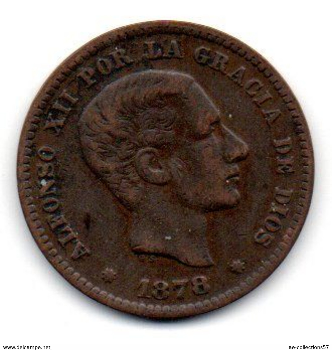 Espagne -  5 Centimos 1878 OM - TB+ - 5 Centimos