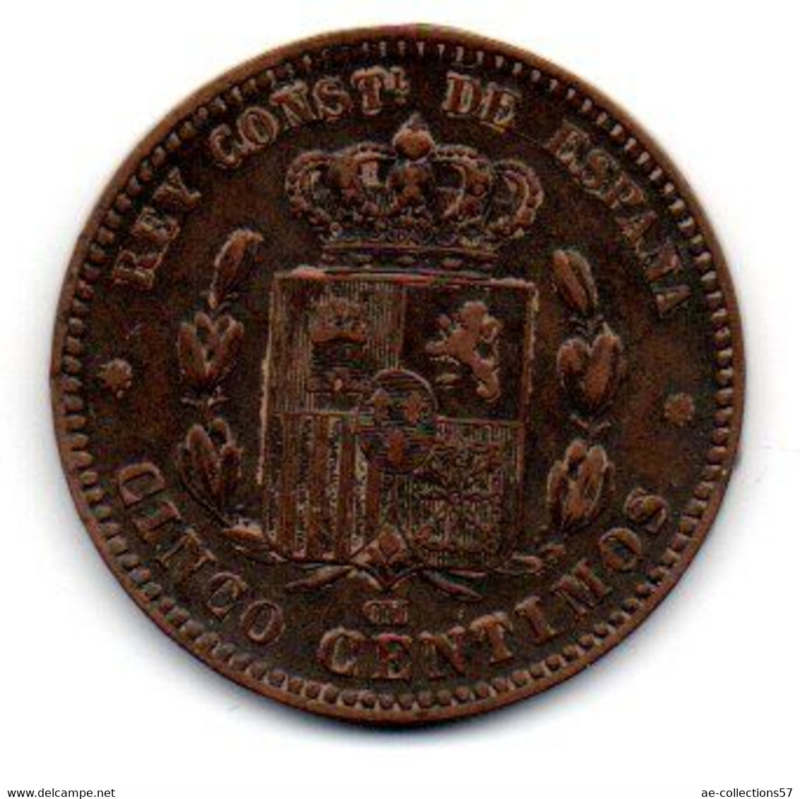 Espagne -  5 Centimos 1879 OM - TB+ - 5 Centimos