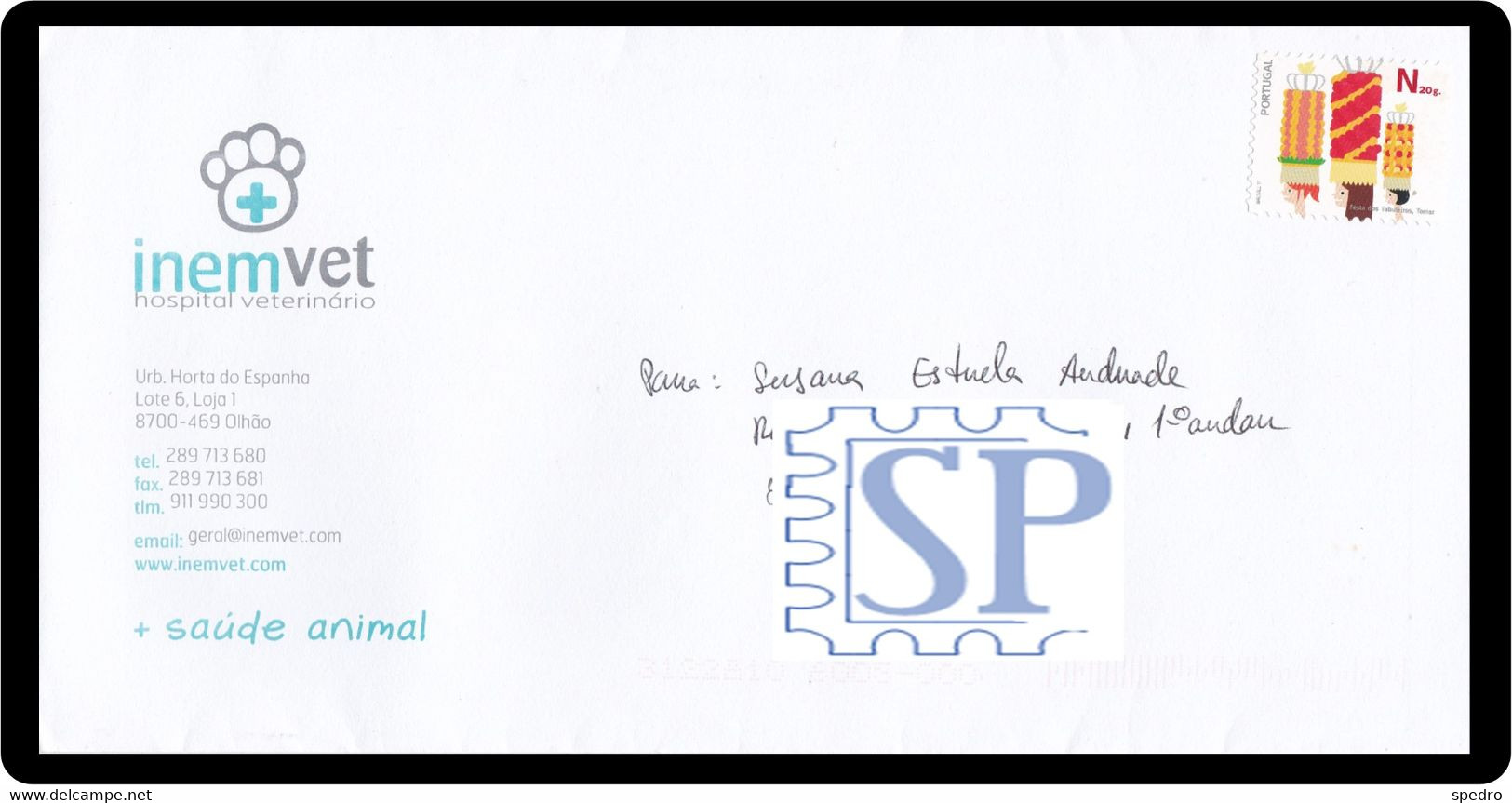 Portugal 2012 Sobrescrito Circulado S/ Obliteração Verso Marca Dia De CDP 1 Alcains Olhão Estoi Curiosité - Lettres & Documents