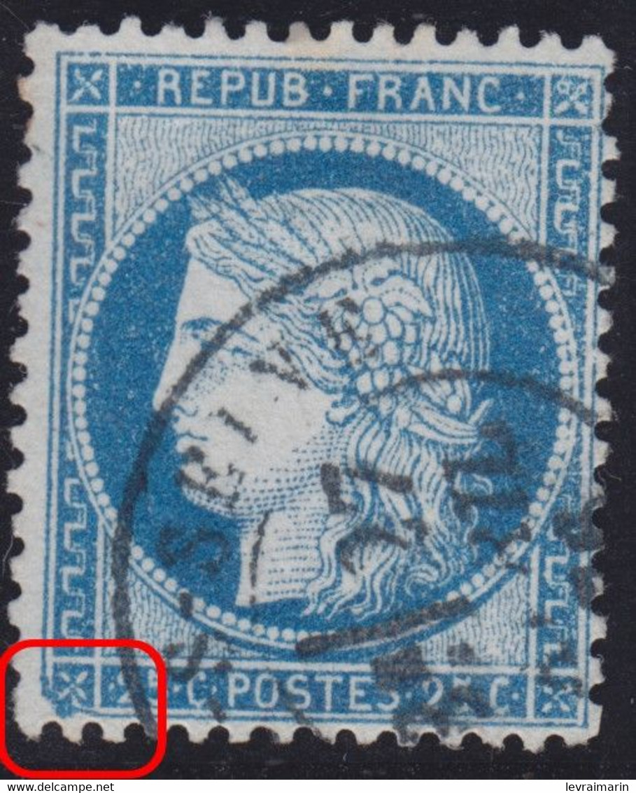 N°60C Variété Suarnet 27, Gros Enfoncement Du Coin Sud Ouest, TB - 1871-1875 Ceres