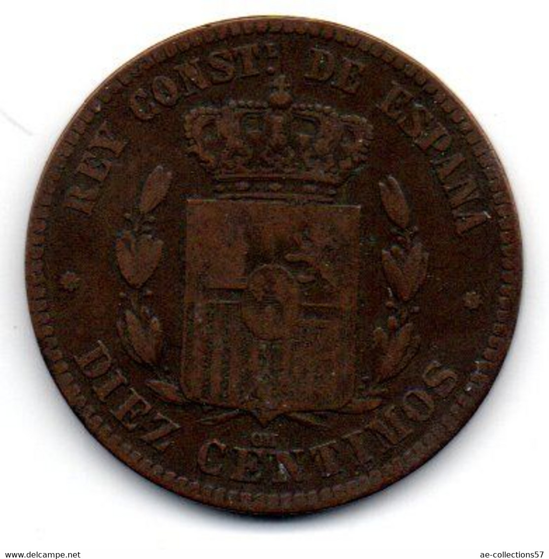 Espagne -   10 Centimos 1878 OM - TB+ - Autres & Non Classés