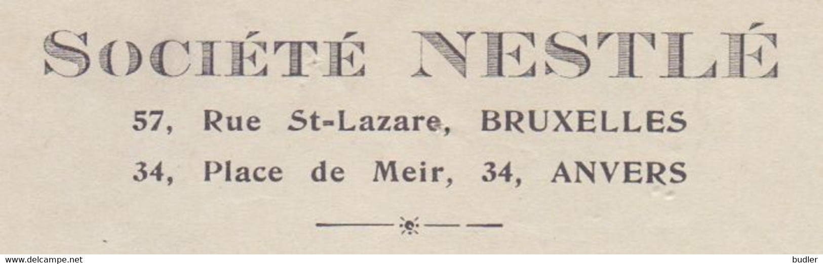 BELGIË/BELGIQUE:1920:Wissel Van/Traite De La ## Société NESTLÉ, Bruxelles/Anvers ## -  Aan / à ## Louis RAVERDY, Tournai - Drogerie & Parfümerie