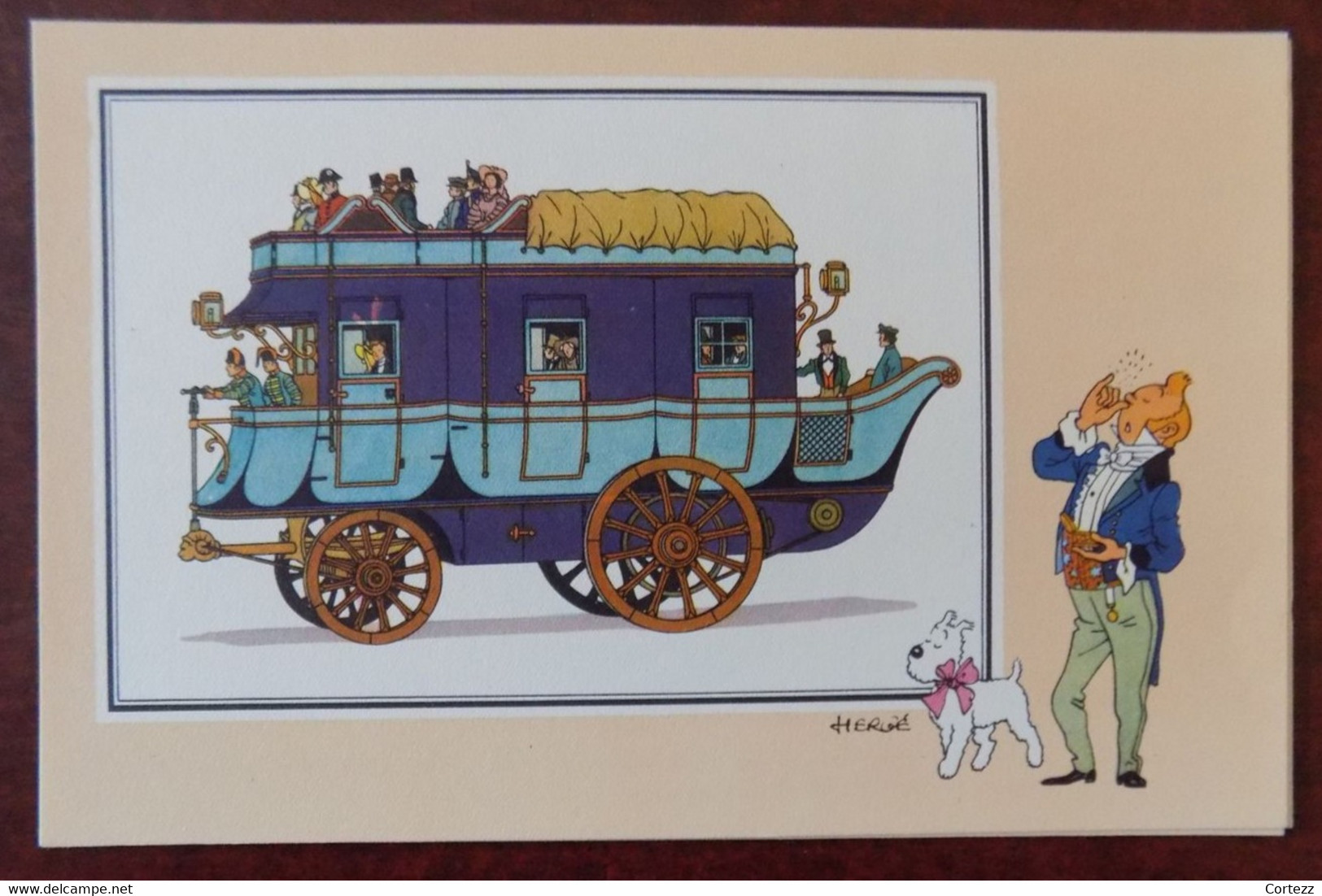 Chromos Tintin " Voir Et Savoir " Automobile Origines à 1900 - Série 4 N° 17 Diligence à Vapeur De Macerone ( Dasda ) - Sammelbilder