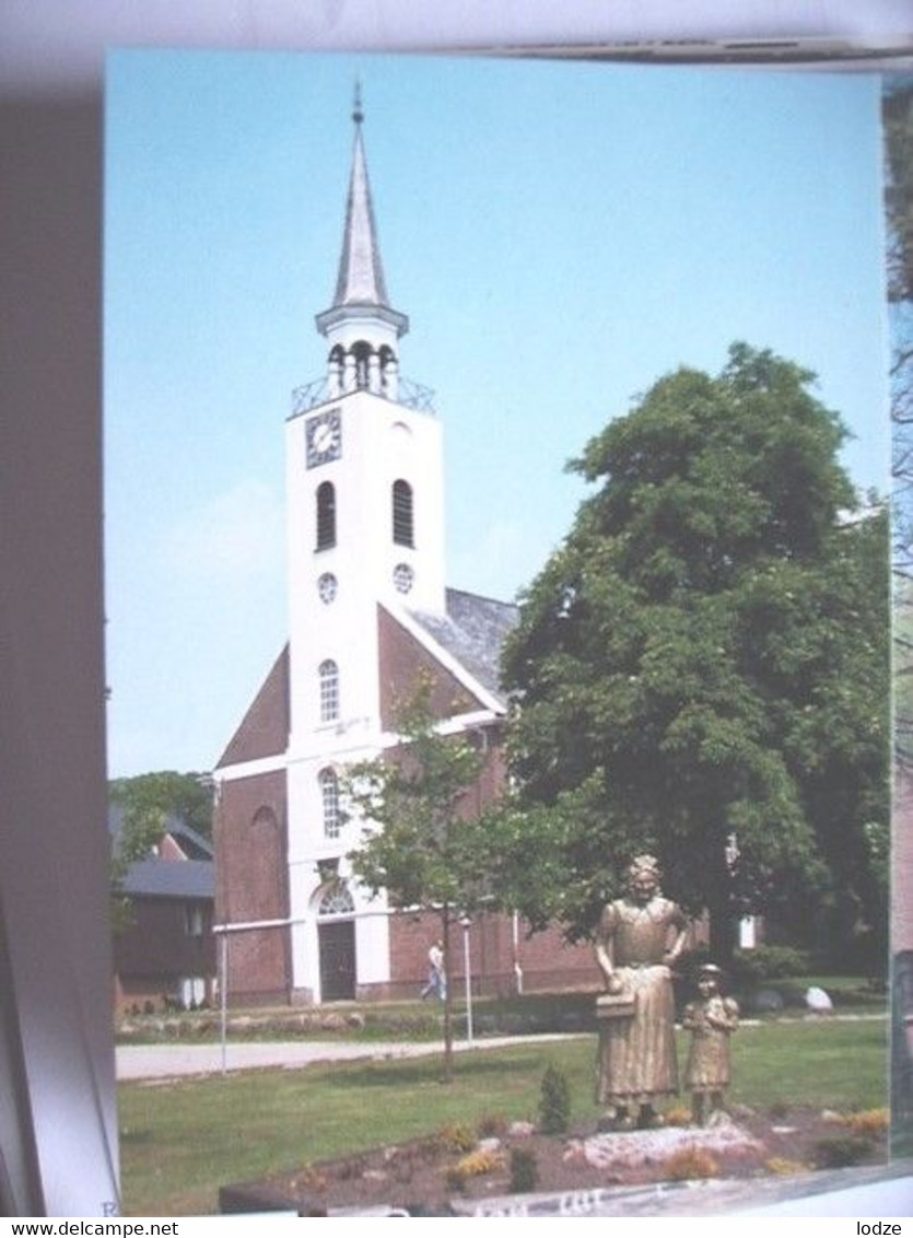 Nederland Holland Pays Bas Odoorn Met Standbeeld En NH Kerk - Odoorn