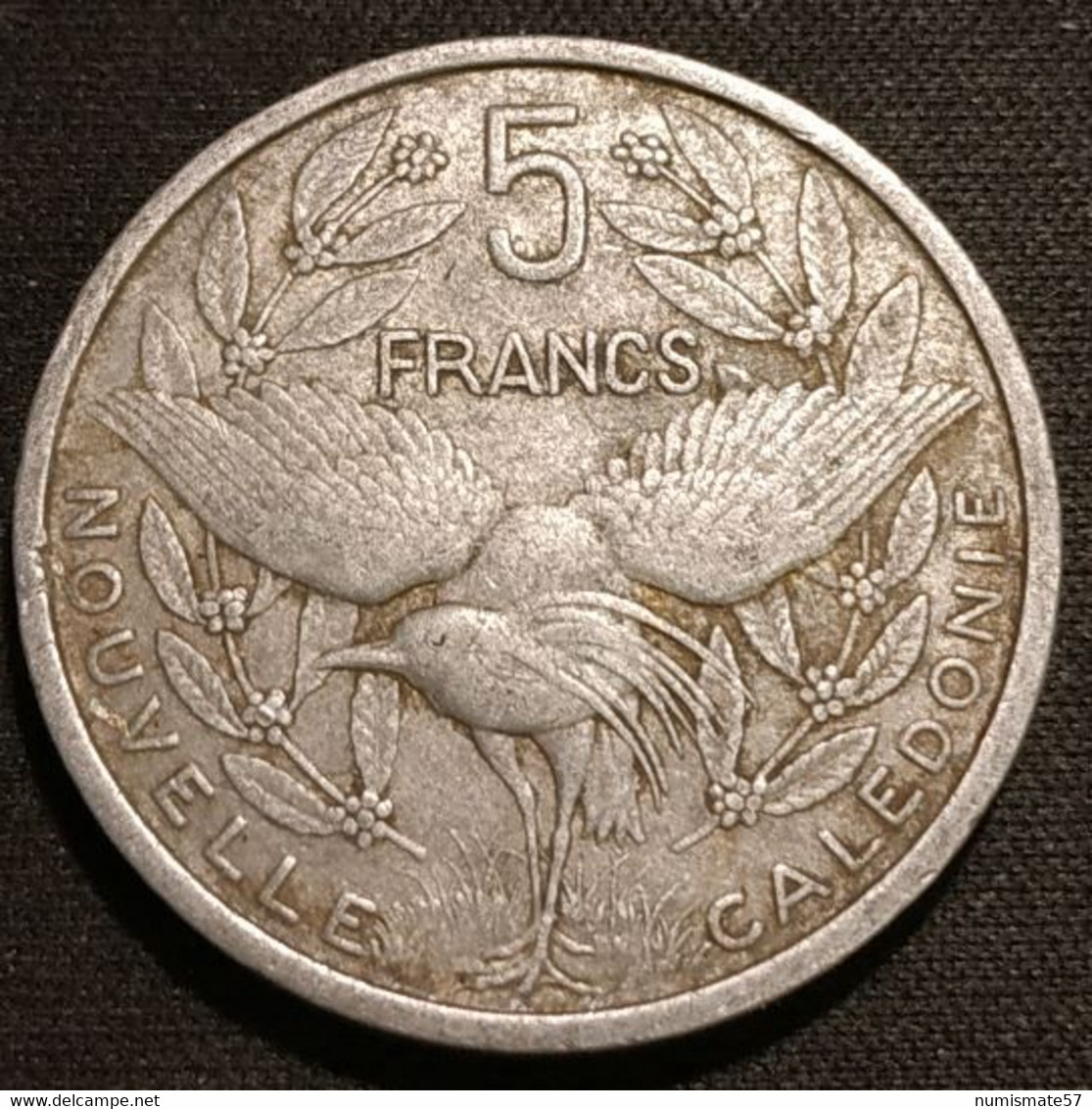 NOUVELLE CALEDONIE - 5 FRANCS 1952 - Union Française - KM 4 - Oiseau Cagou - New Caledonia