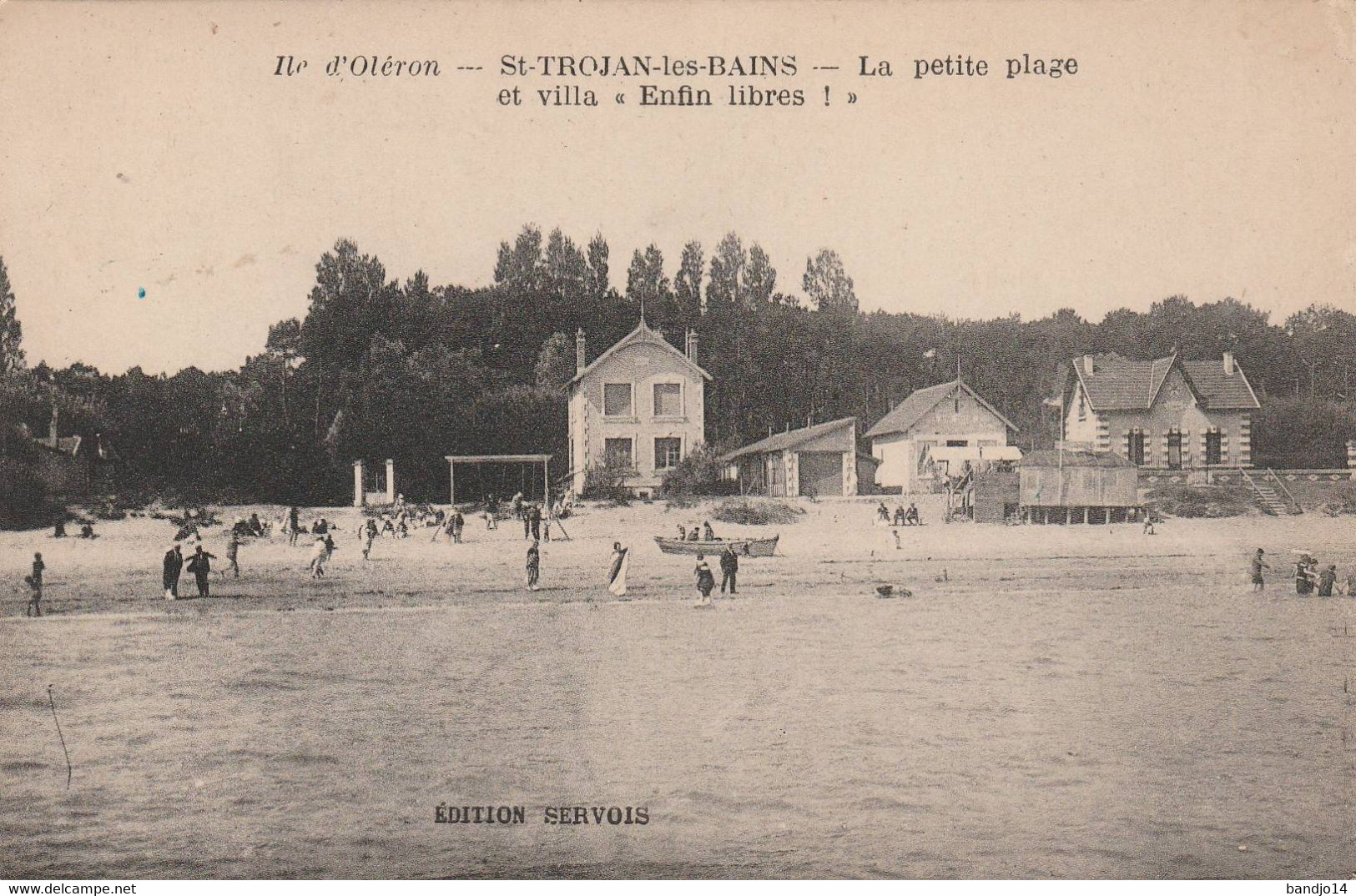 Saint Trojan Les Bains -la Petite Plage  Et Villa "enfin Libre"  - Scan Recto-verso - Ile D'Oléron