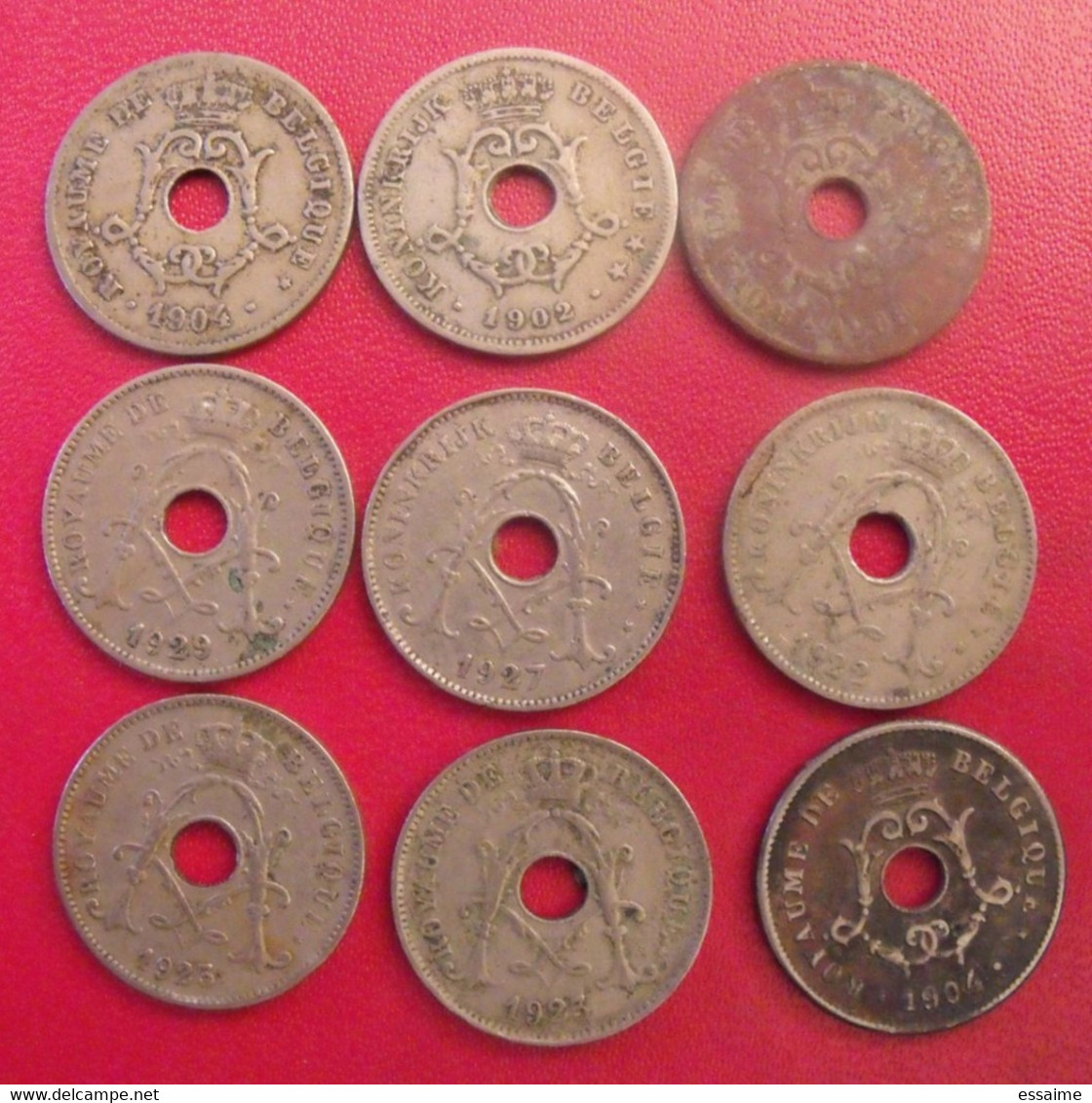 Belgique Belgie. Lot De 9 Pièces : 10 Centimes 1909-1934 - 10 Cents