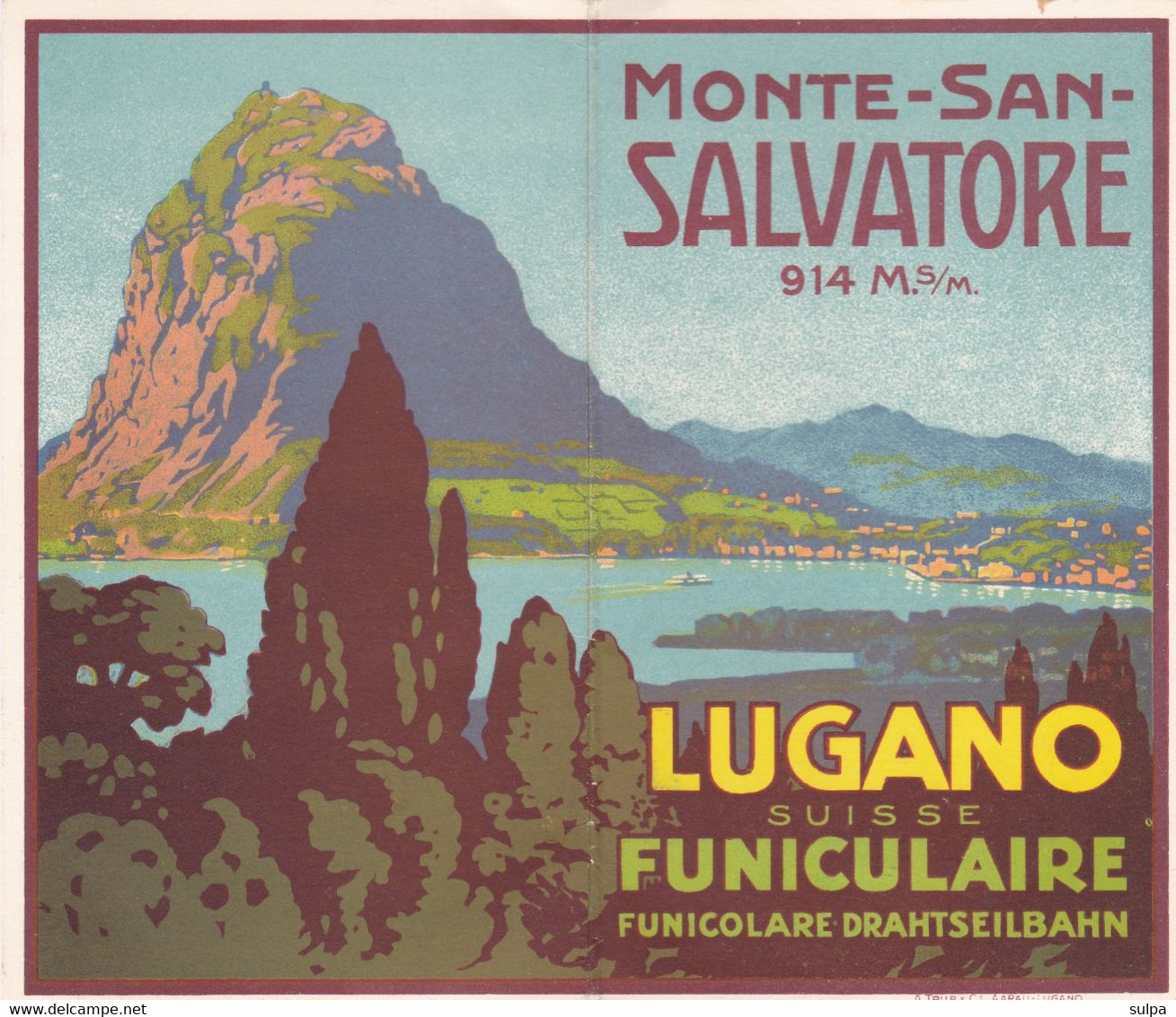 Lugano - San-Salvatore Horaire 1931, Magnifique Litho - Europe