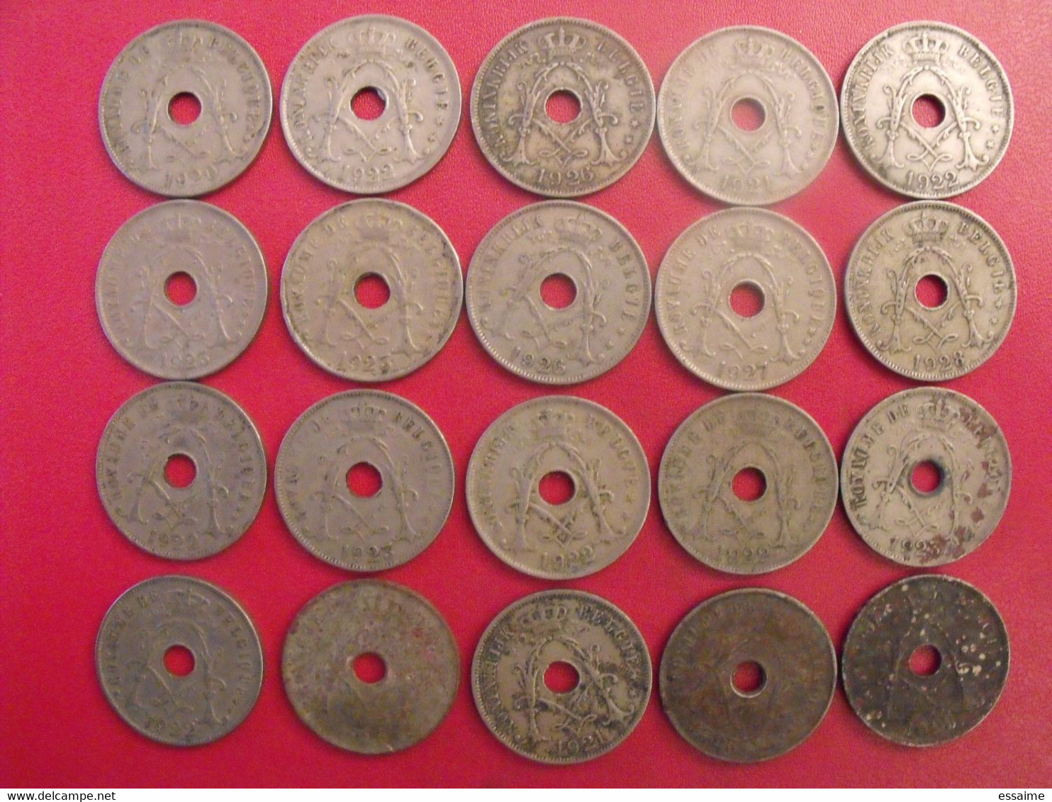 Belgique Belgie. Lot De 20 Pièces : 25 Centimes 1918-1934 - 25 Cents