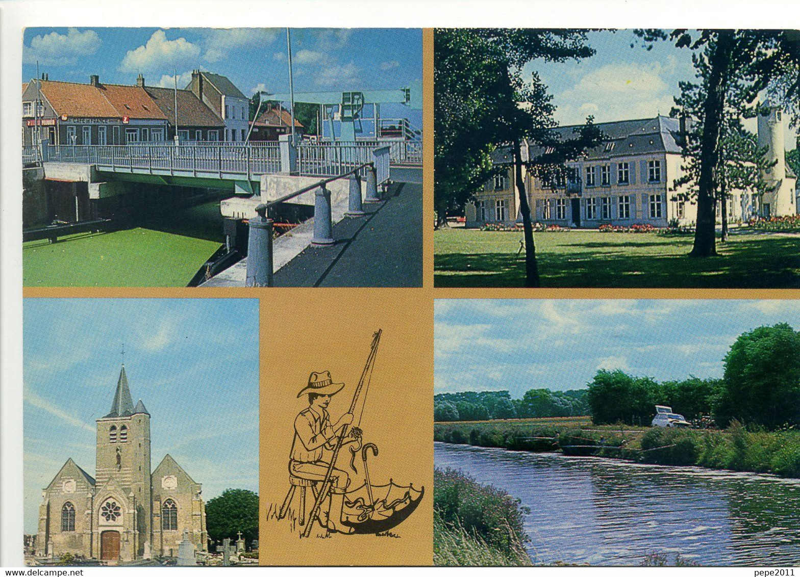 CPSM 62 AUDRUICQ - Multivues Nouveau Pont D'Hennuin, Château, Eglise, Le Mardyck - Audruicq