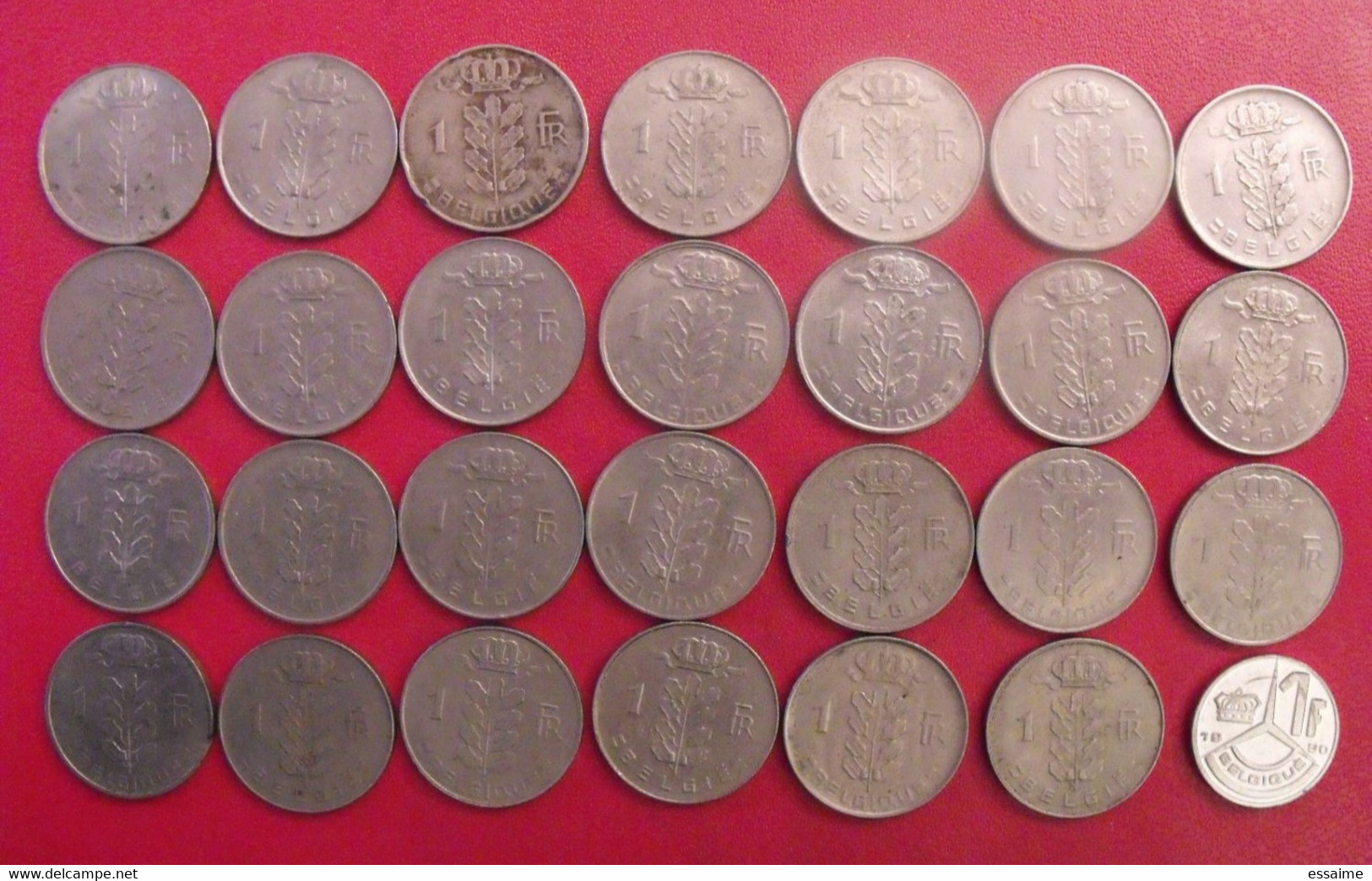 Belgique Belgie. Lot De 28 Pièces : 1 Franc 1951-1990 - 1 Franc