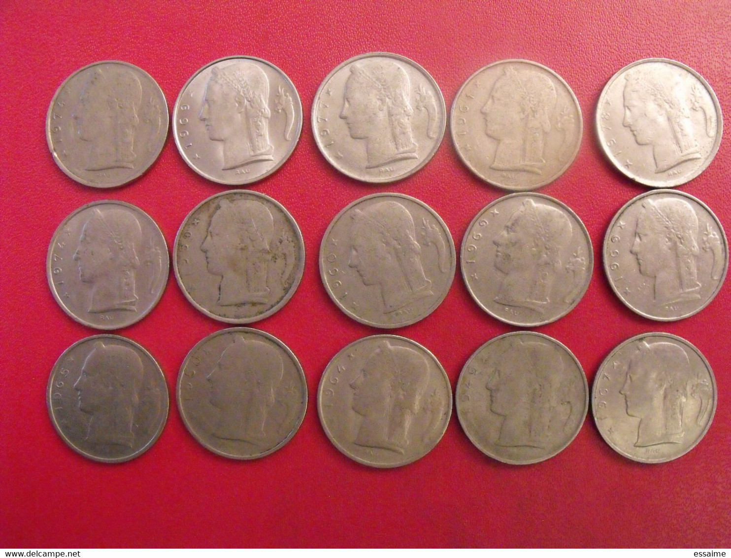 Belgique Belgie. Lot De 15 Pièces : 5 Francs 1951-1993 - 5 Frank