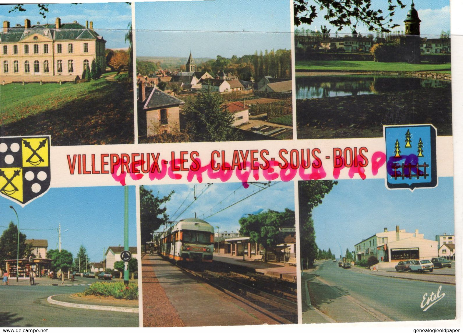 78-  VILLEPREUX -LES CLAYES SOUS BOIS -  CHATEAU ET VILLAGE -PARC DE DIANE- PLACE GARE- -YVELINES - Villepreux