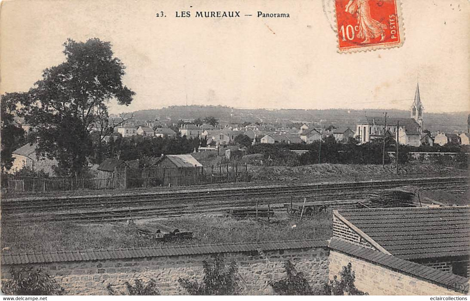 Les Mureaux           78         Panorama Et Ligne De Chemin De Fer         (voir Scan) - Les Mureaux
