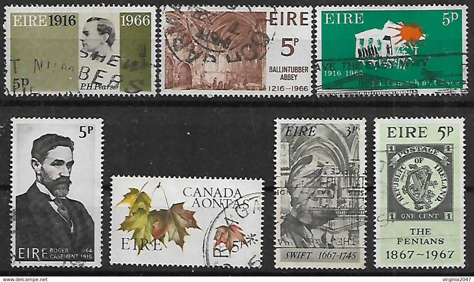 1966-7 Irlanda Personajes-canada-fenianos-abadia 7v. - Altri & Non Classificati