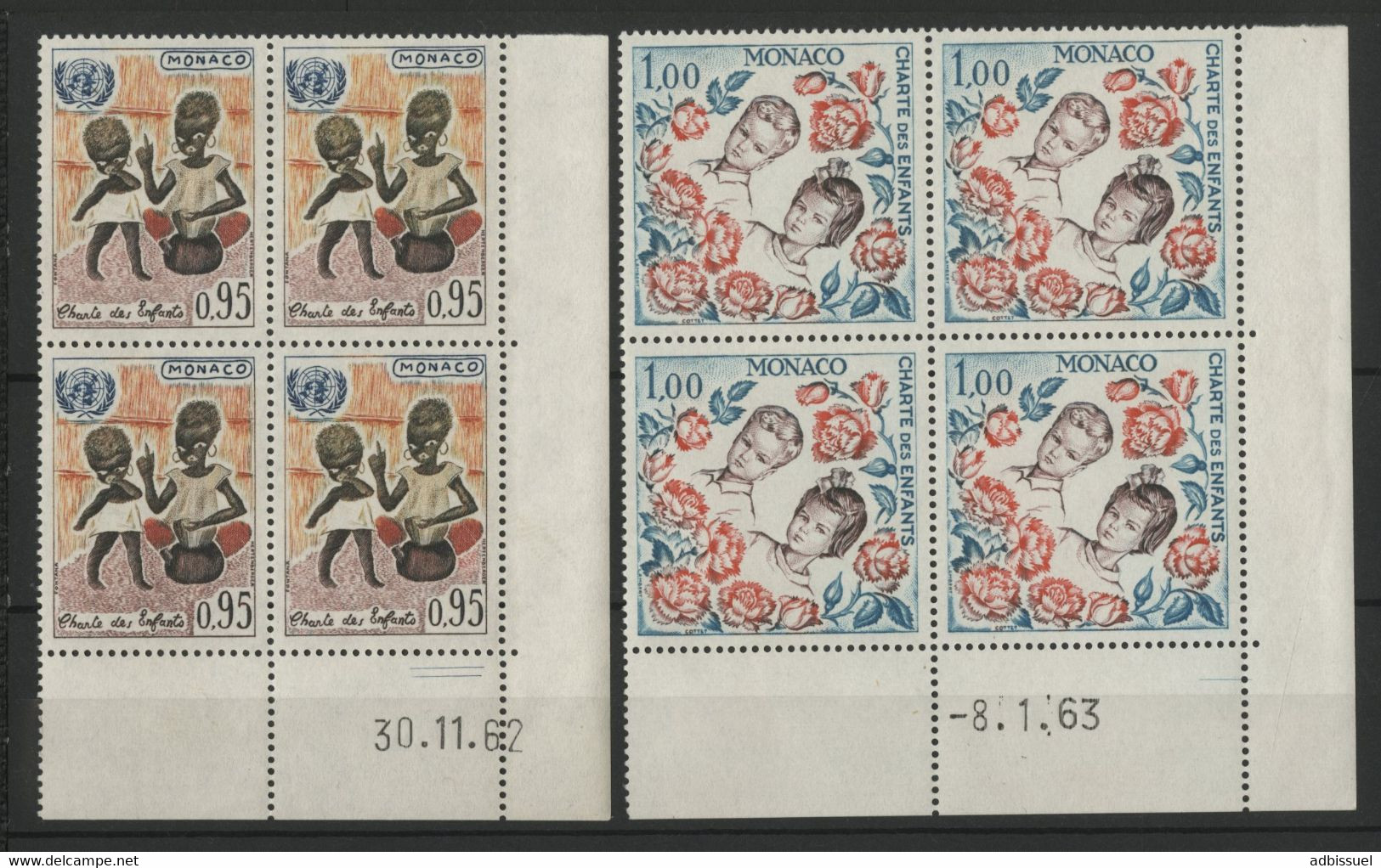 MONACO N° 599 à 606 8 COINS DATES Série Complète Neuve Cote 32 € (voir Description) - Unused Stamps