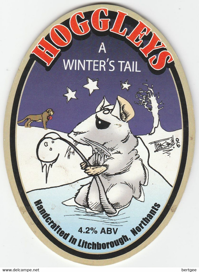 HOGGLEYS BREWERY   (LITCHBOROUGH, ENGLAND) - A WINTER'S TALE - PUMP CLIP FRONT - Signs