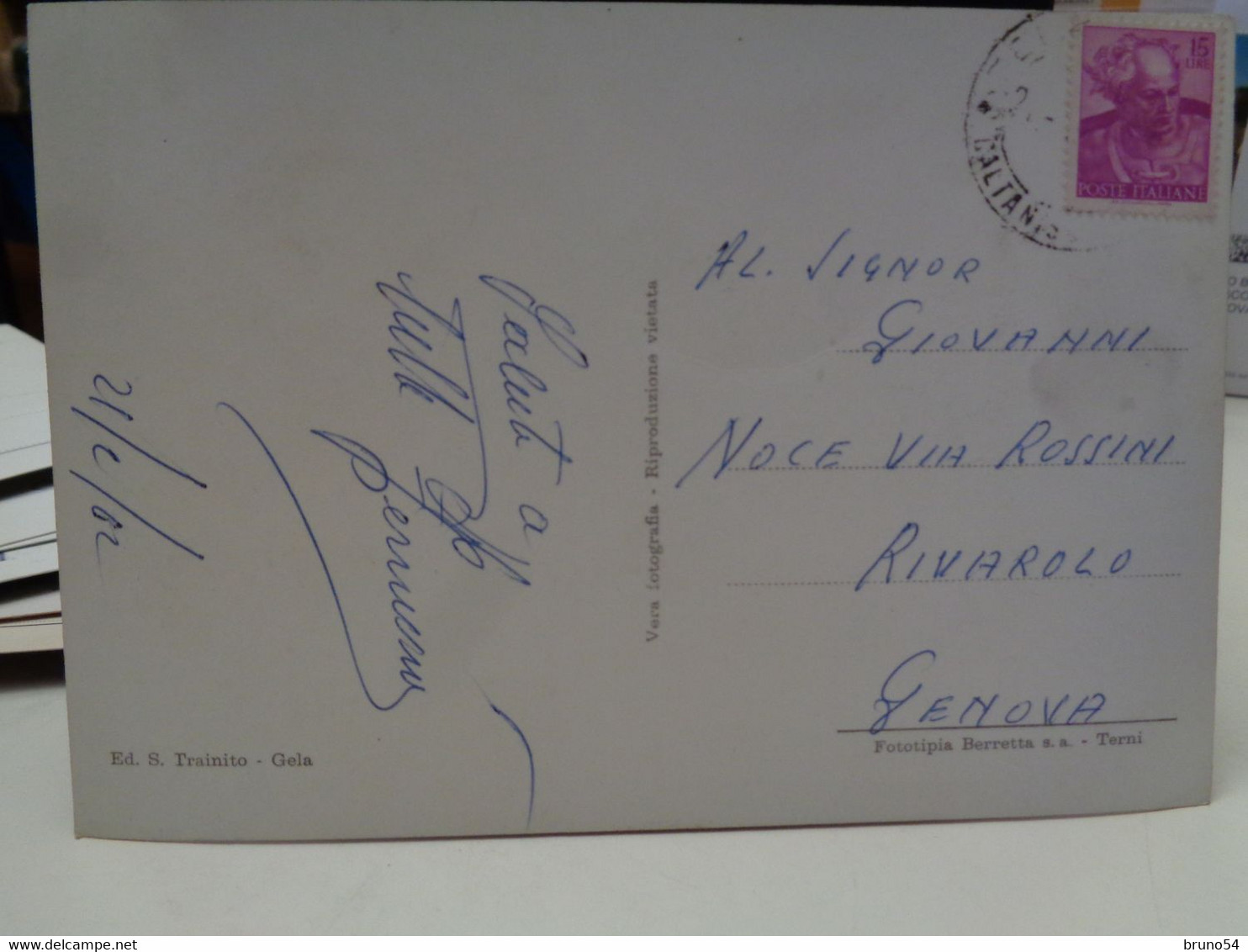 Cartolina Gela Prov Caltanissetta Pozzo N.4 In Produzione 1962 - Caltanissetta