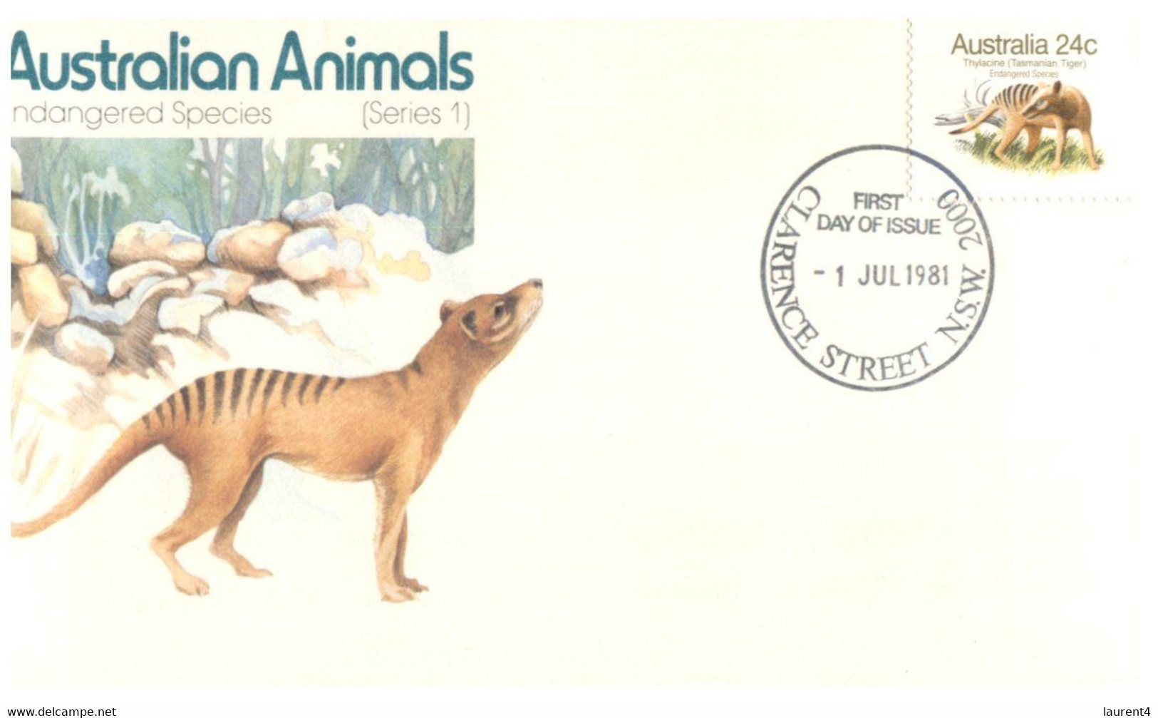 (GG 35) Australia FDC (2 Covers With Different Postmarks) Endangered Species / Thylacine (now Extinct) - Autres & Non Classés