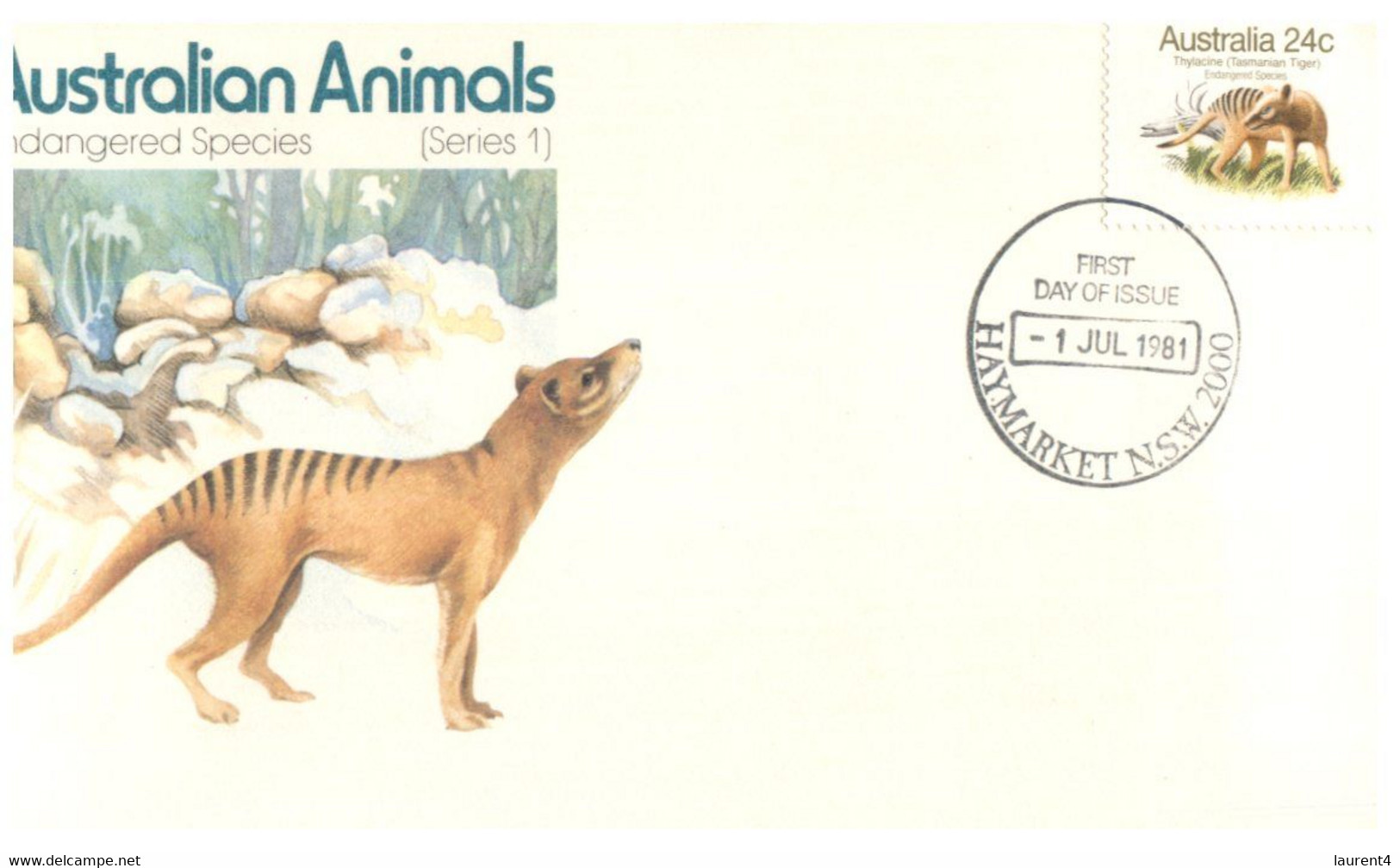 (GG 35) Australia FDC (2 Covers With Different Postmarks) Endangered Species / Thylacine (now Extinct) - Other & Unclassified