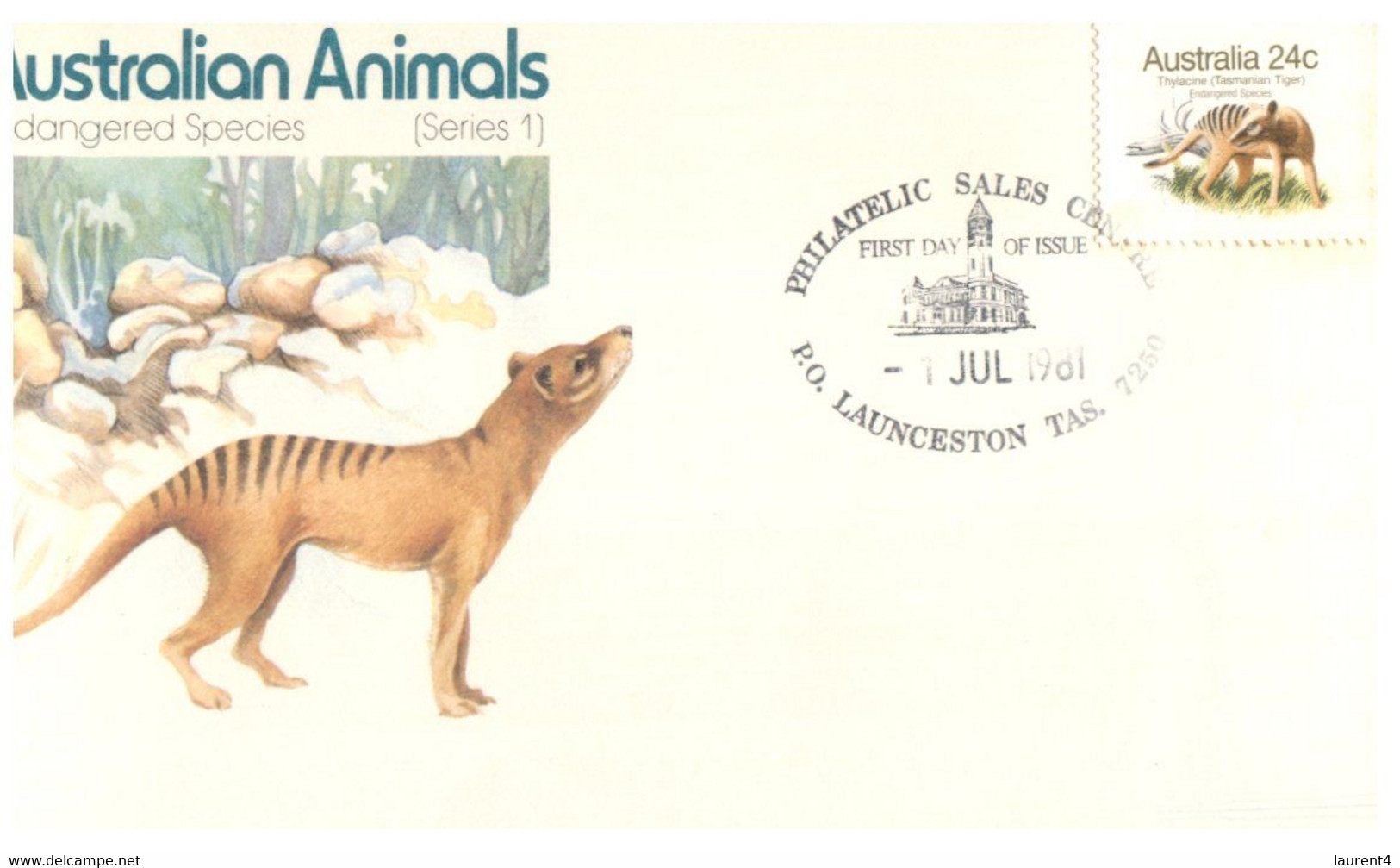 (GG 35) Australia FDC (2 Covers With Different Postmarks) Endangered Species / Thylacine (now Extinct) - Andere & Zonder Classificatie