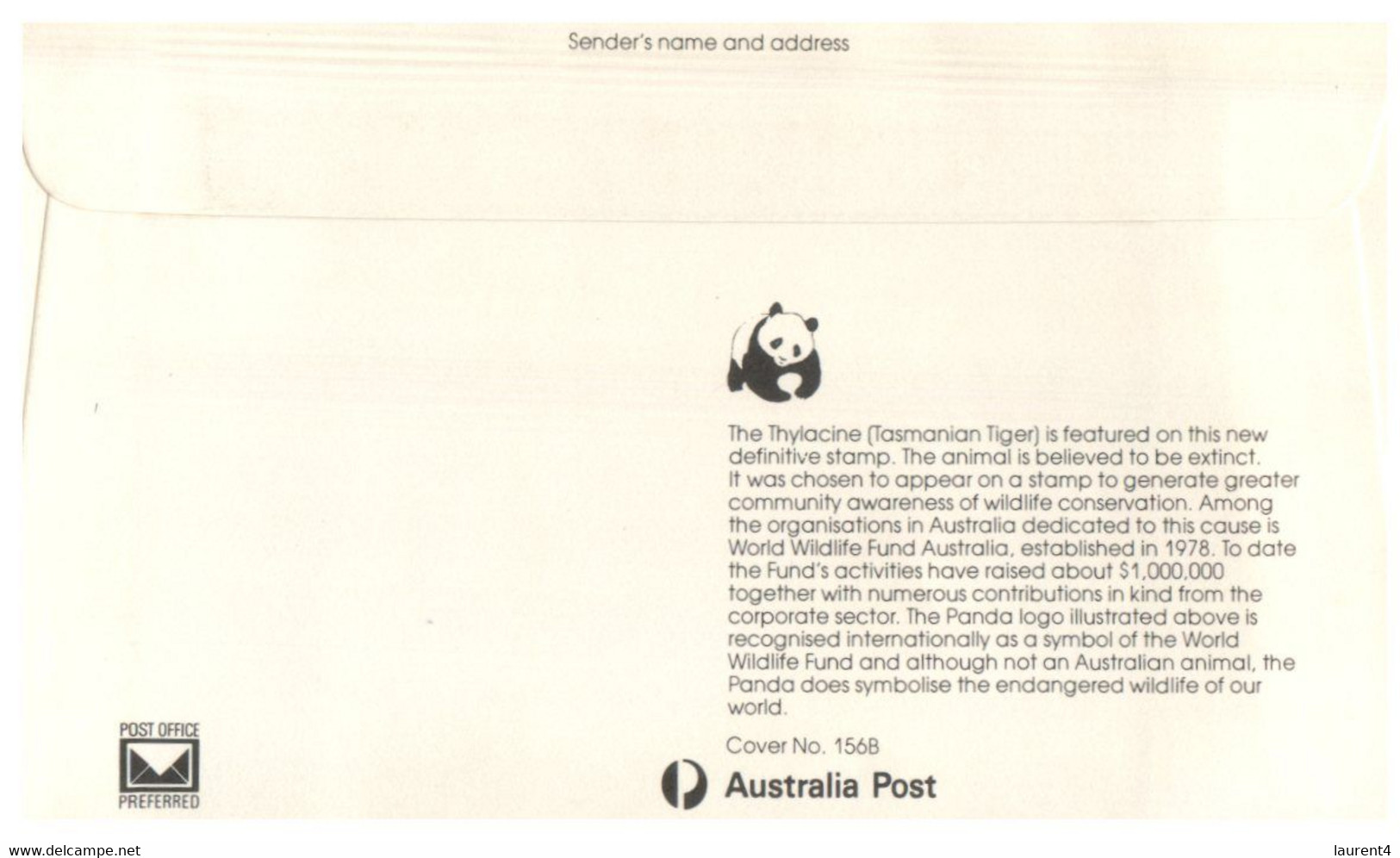 (GG 35) Australia FDC (2 Covers With Different Postmarks) Endangered Species / Thylacine (now Extinct) - Andere & Zonder Classificatie