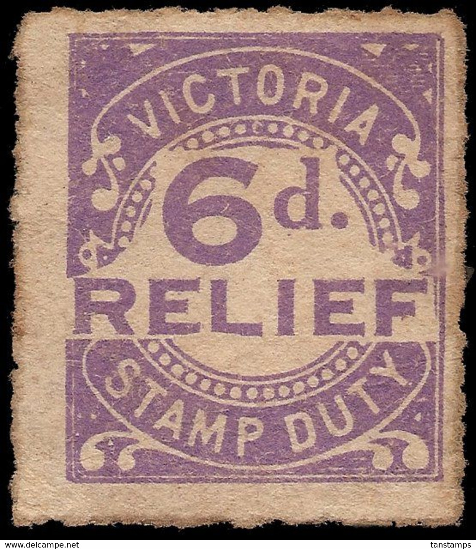 AUSTRALIA VICTORIA 1930 6d MUH RELIEF TAX STAMP DUTY REVENUE - Neufs