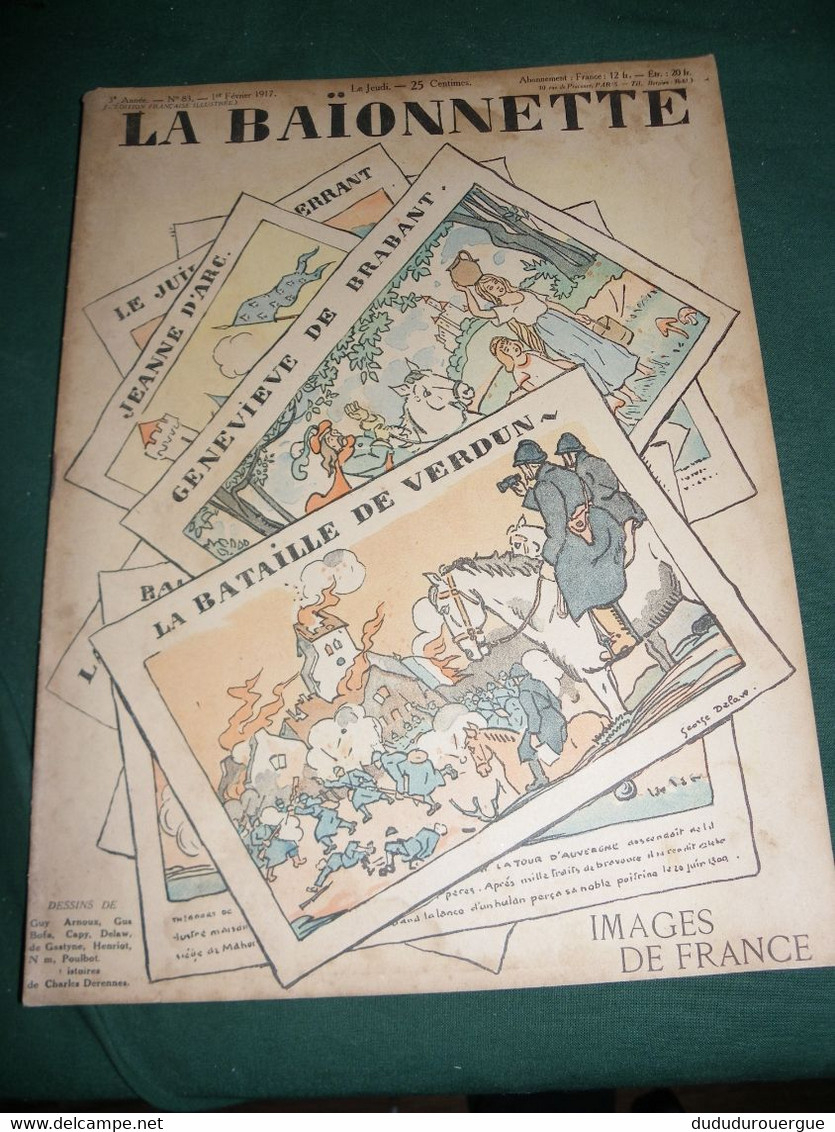 LA BAÏONNETTE N° 83 DU 1° FEVRIER 1917 : IMAGES DE FRANCE - Other & Unclassified