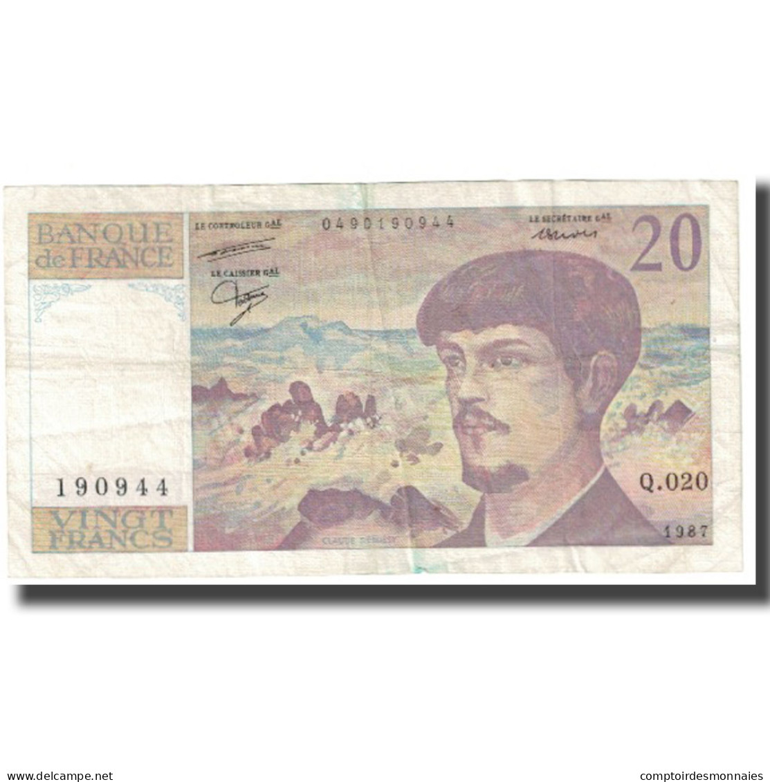 France, 20 Francs, Debussy, 1987, STROHL TRONCHE DENTAUD, TB, Fayette:66.08 - 20 F 1980-1997 ''Debussy''