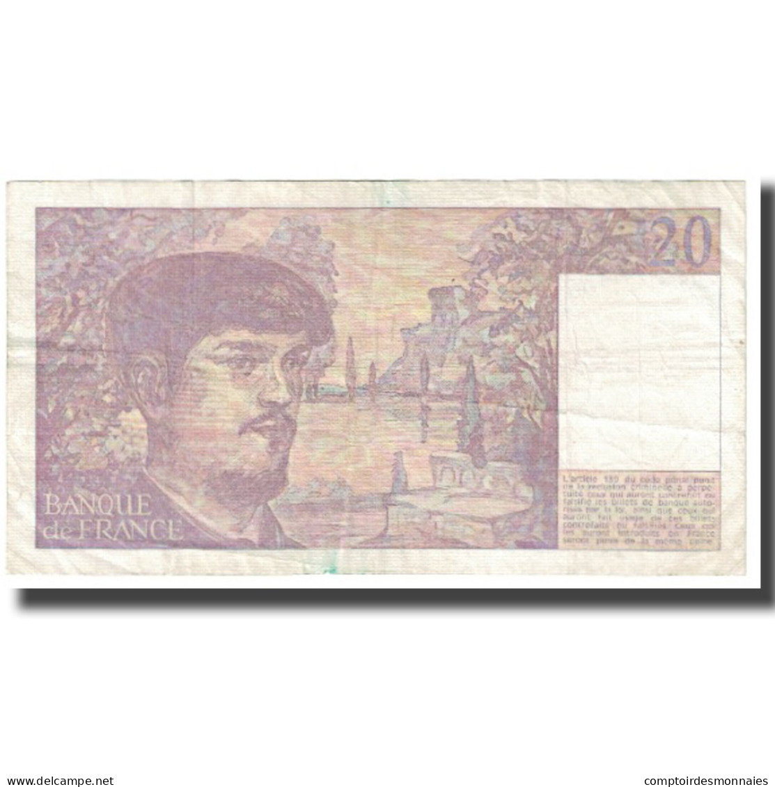 France, 20 Francs, Debussy, 1987, STROHL TRONCHE DENTAUD, TB, Fayette:66.08 - 20 F 1980-1997 ''Debussy''