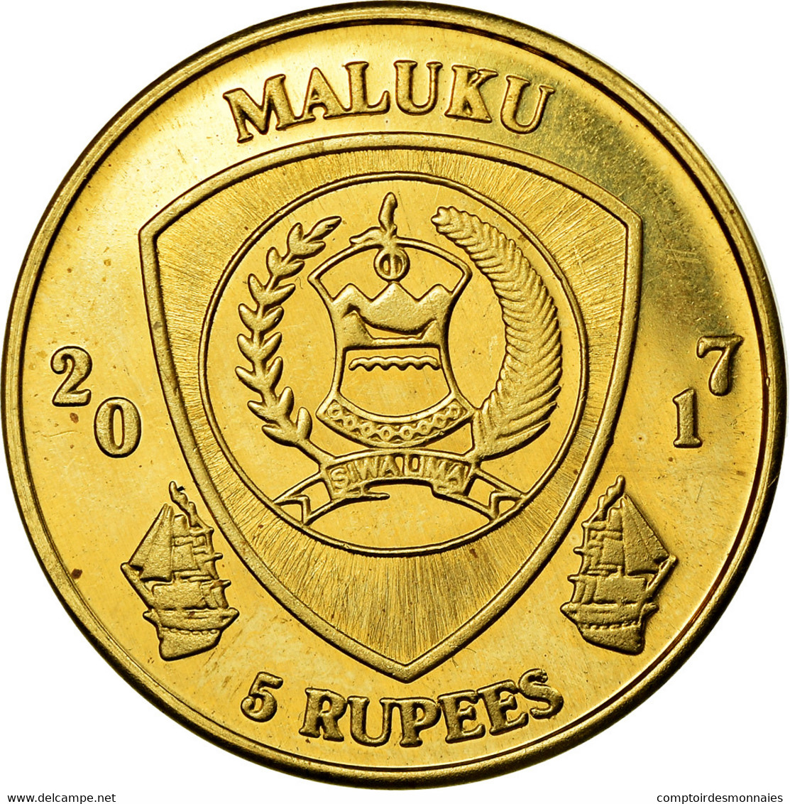 Monnaie, Congo Democratic Republic, 5 Rupees, 2017, Maluku - Zebrasoma - Kongo (Dem. Republik 1998)