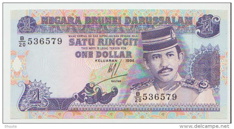 Brunei 1 Dollars 1994 Pick 13 UNC - Brunei