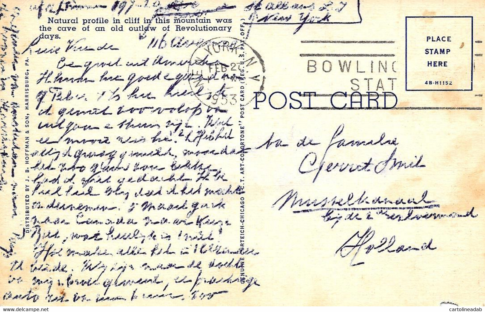 [DC12531] CPA - NORTH OF HARRISBURG - Viaggiata 1953 - Old Postcard - Harrisburg