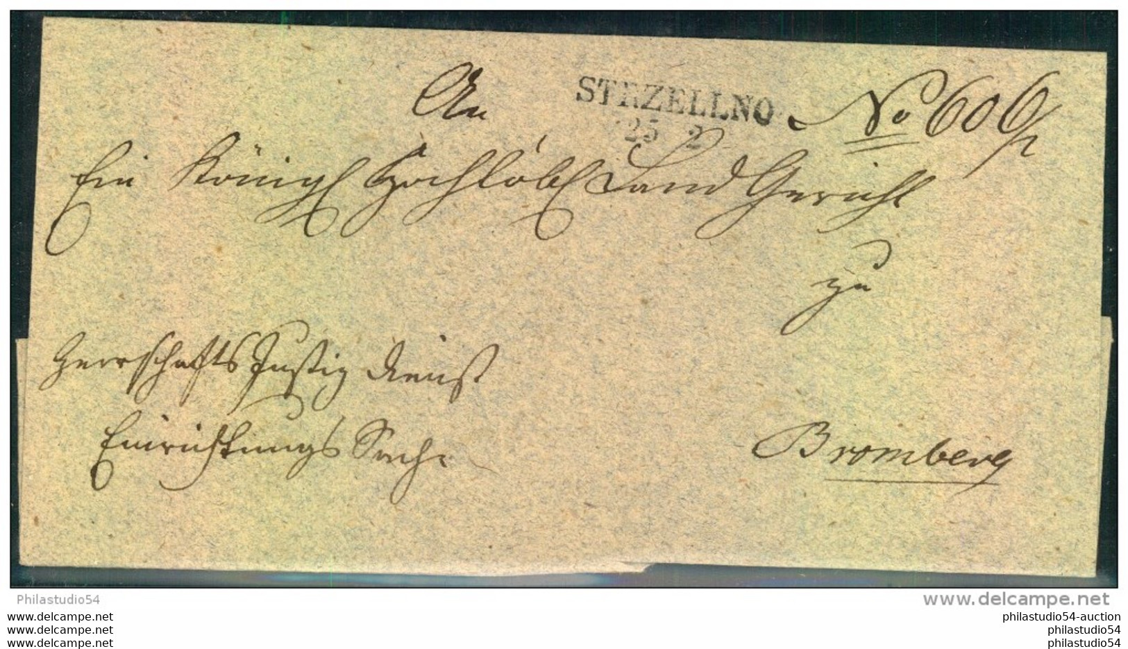 1840 Ca. Faltbriefhülle Von STRZELLNO Nach Bromberg - Préphilatélie
