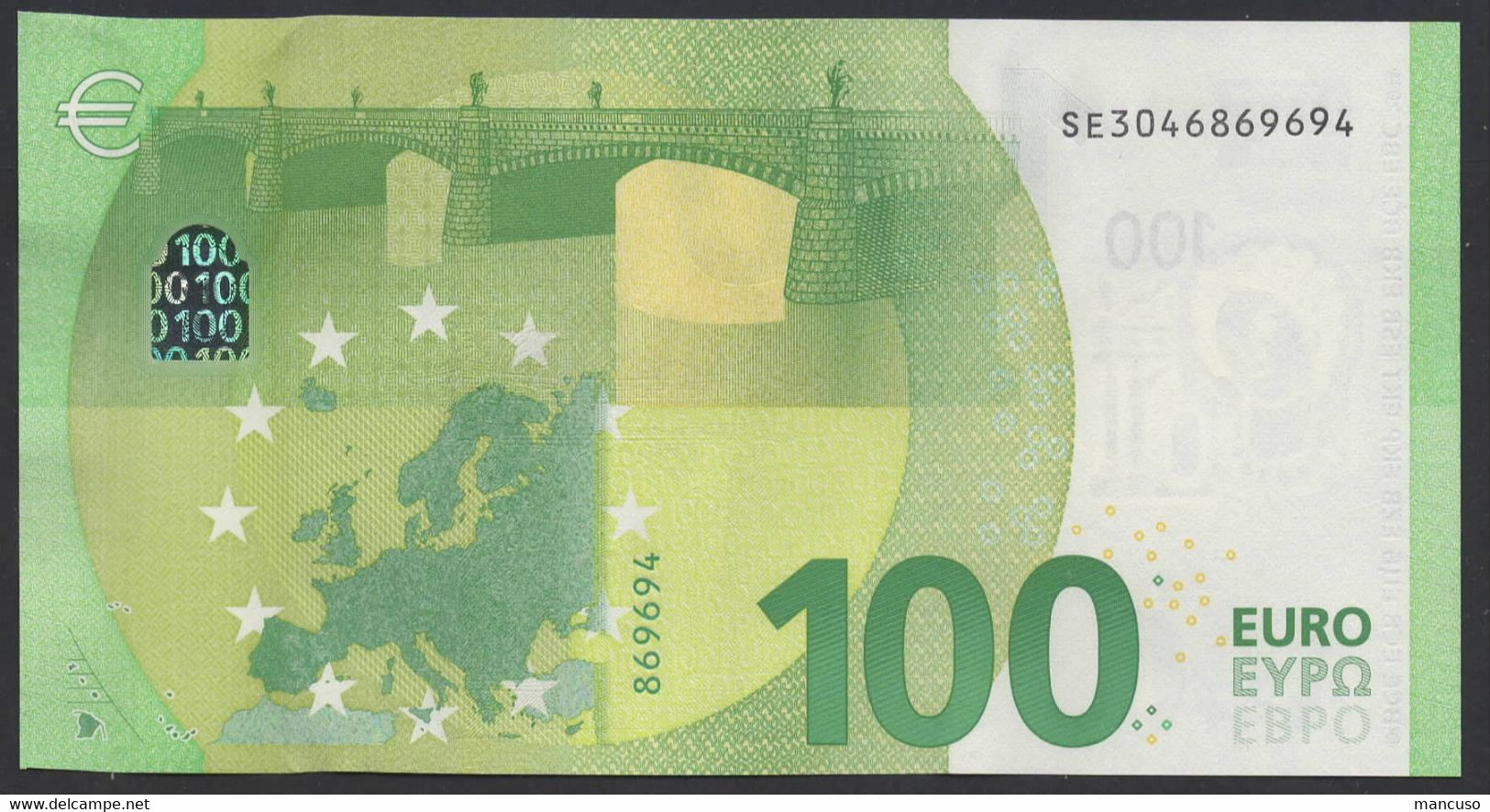 100 EURO ITALIA SE S009  "04" - DRAGHI  UNC - 100 Euro