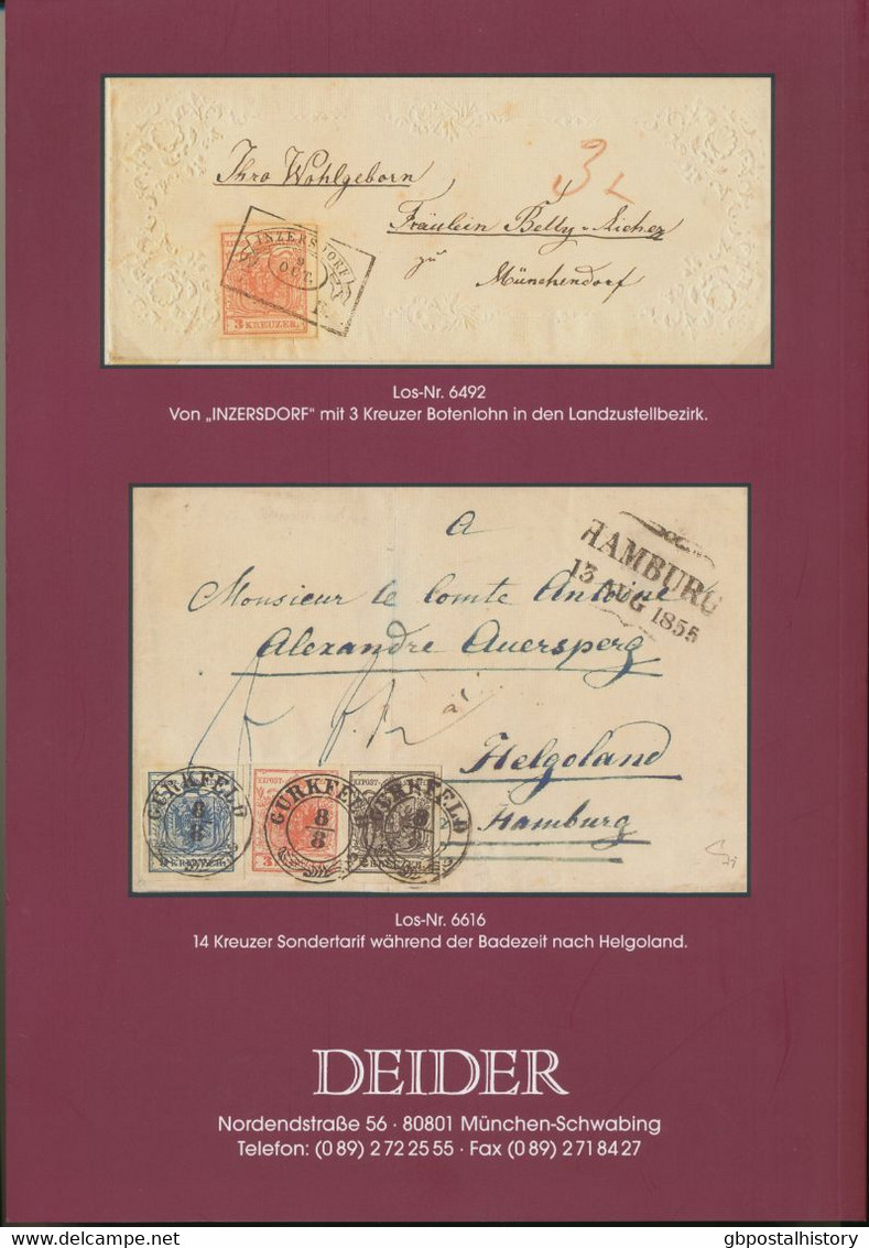 DEIDER BRIEFMARKEN-AUKTIONEN, München; 38. AUKTION, 14. Oktober 2006; ÖSTERREICH - Catalogues For Auction Houses