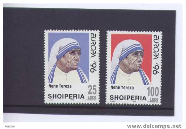 Cept 1996 Albanie Yvertn° 2357-58 *** MNH Mère Teresa - 1996