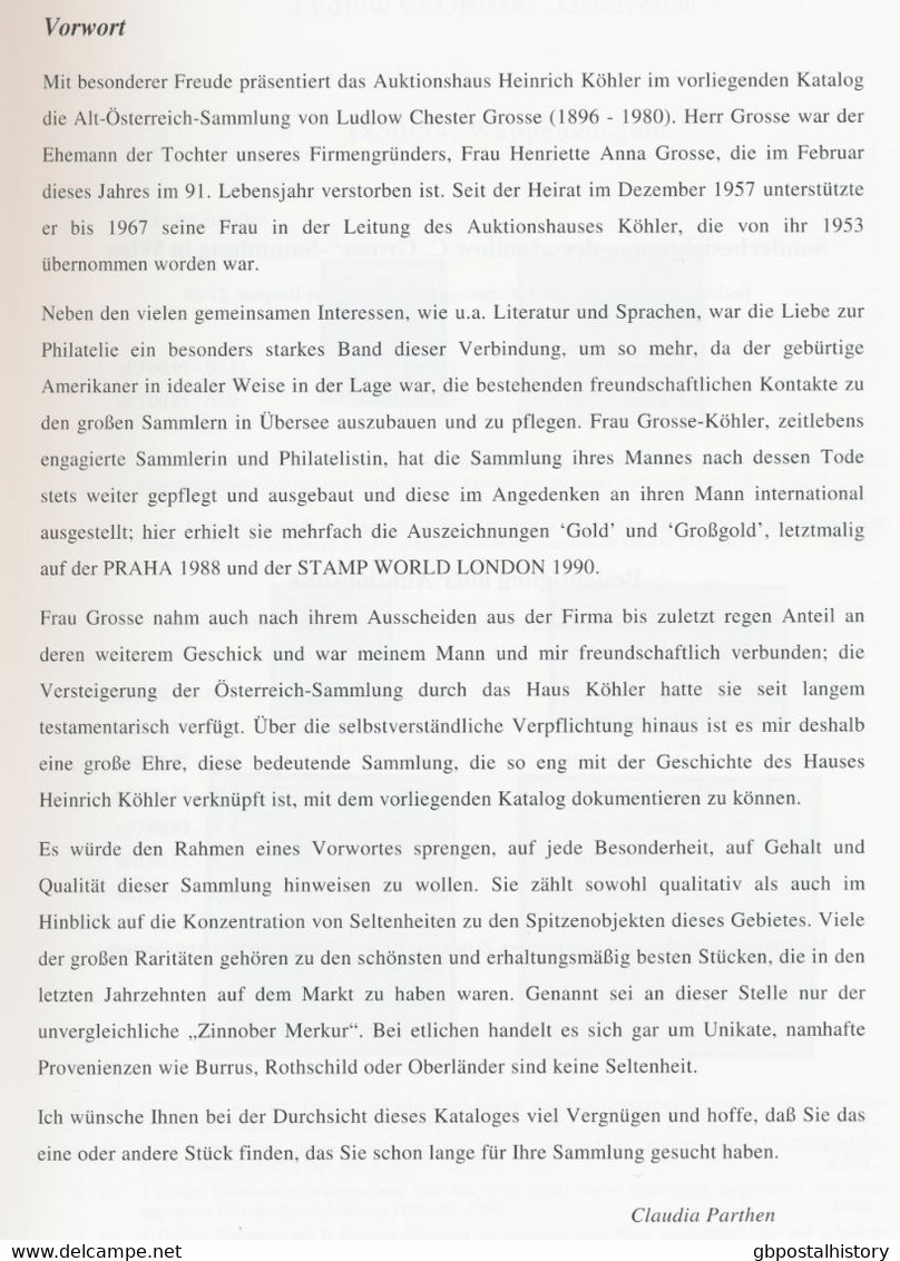 HEINRICH KÖHLER, Wiesbaden 313.AUKTION, 29. September 2001; ÖSTERREICH 1850-1865 - Auktionskataloge