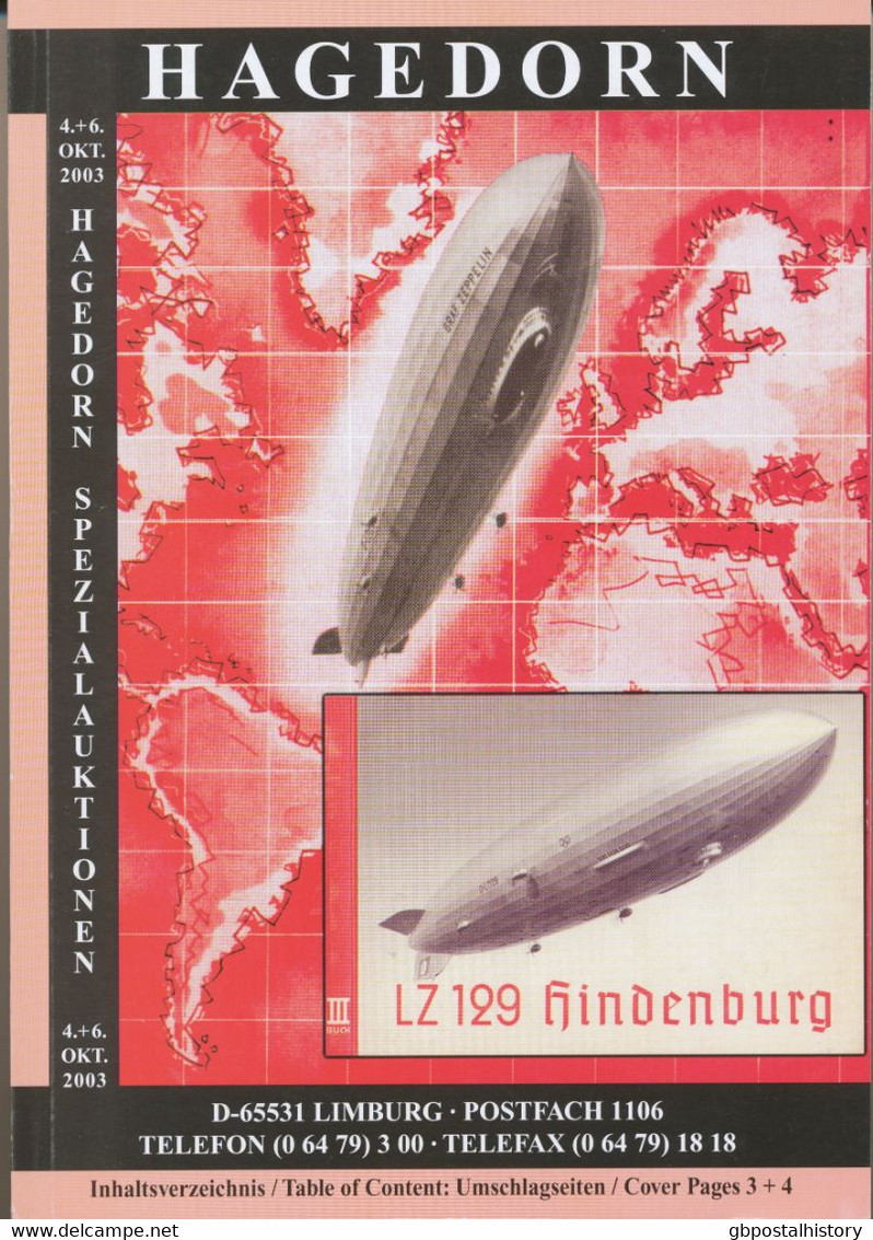 LITERATUR AC Hagedorn Spezialauktion Inkl. Luftfahrt Auktion 4. Oktober 2003 - Auktionskataloge