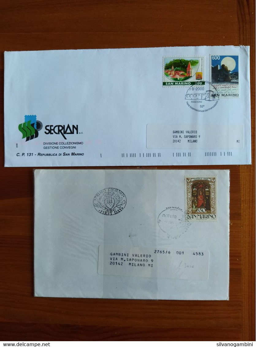 BUSTE TIMBRATE CON FRANCOBOLLI SAN MARINO 1999-2000 - Lettres & Documents