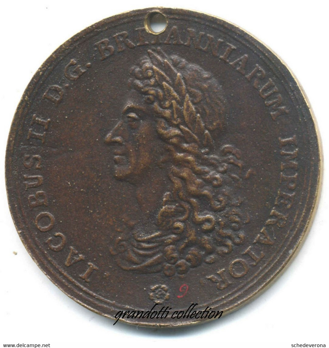 JAQUES STUART IMPERATORE BRITANNIA 1689 MEDAGLIA CELEBRATIVA VISITA PARIGI - Monarchia/ Nobiltà
